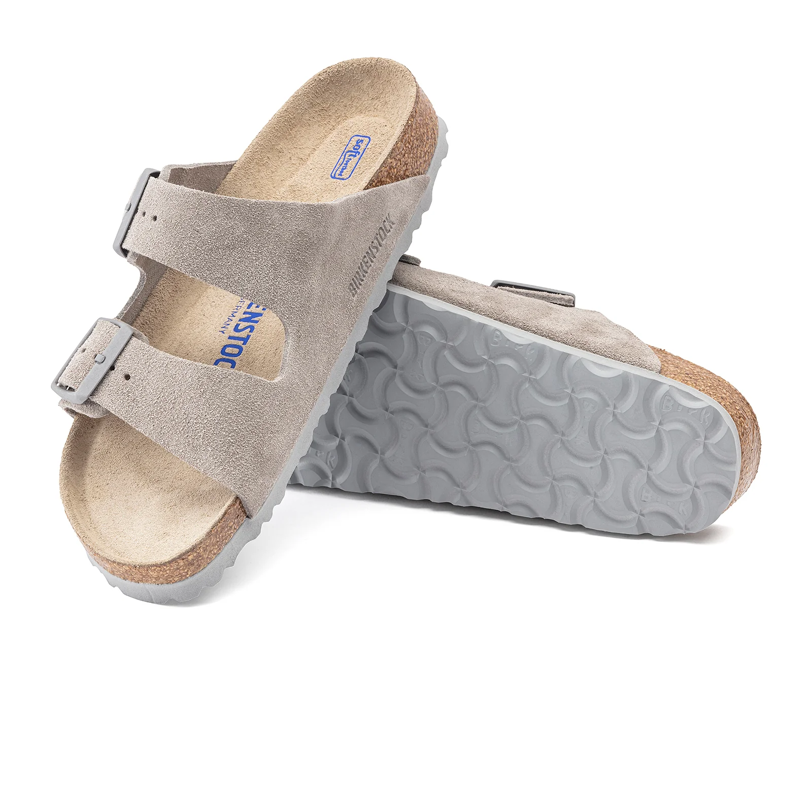 Birkenstock Arizona Soft Footbed Slide Sandal (Men) - Stone Coin Suede - Image 3