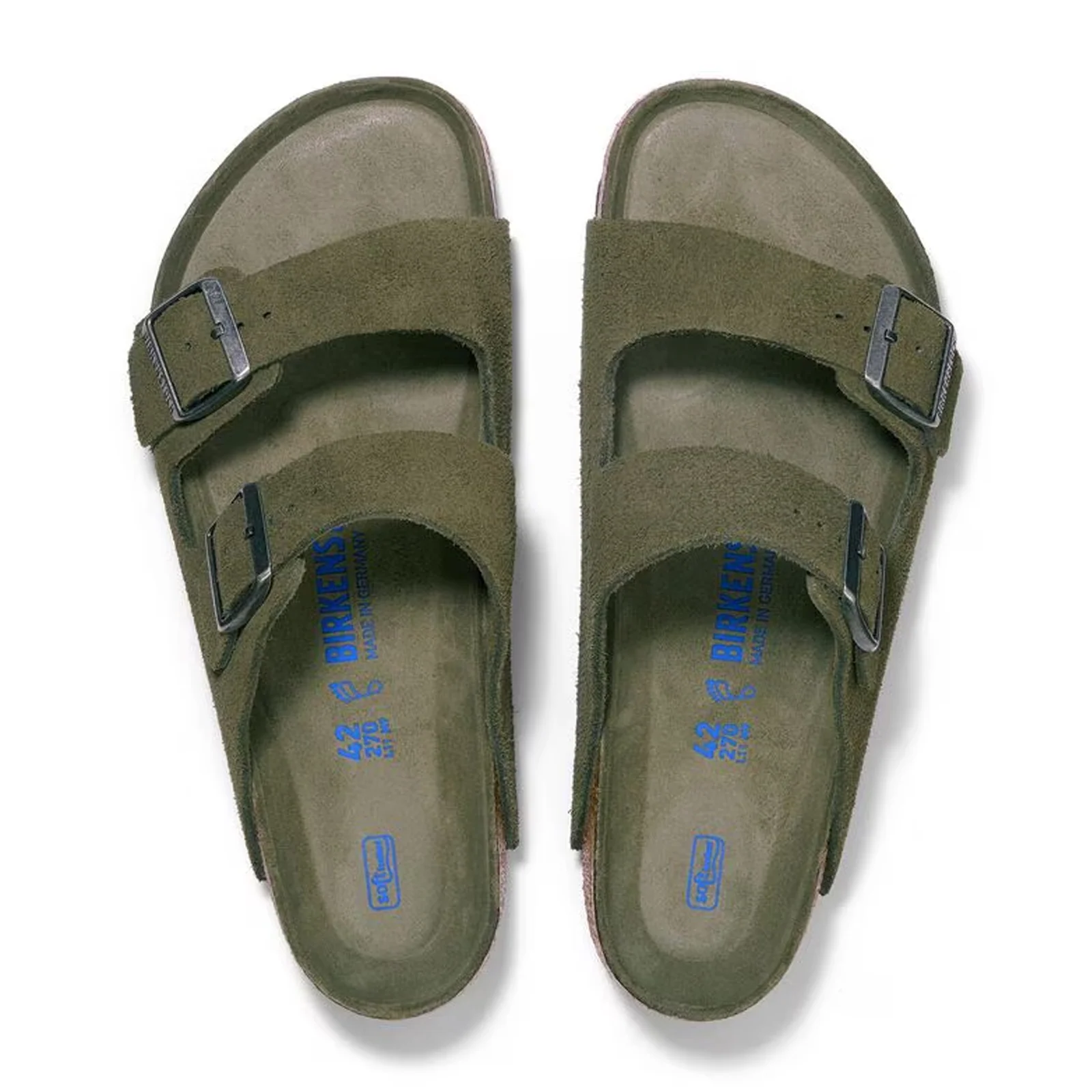 Birkenstock Arizona Soft Footbed Slide Sandal (Men) - Thyme Suede - Image 2