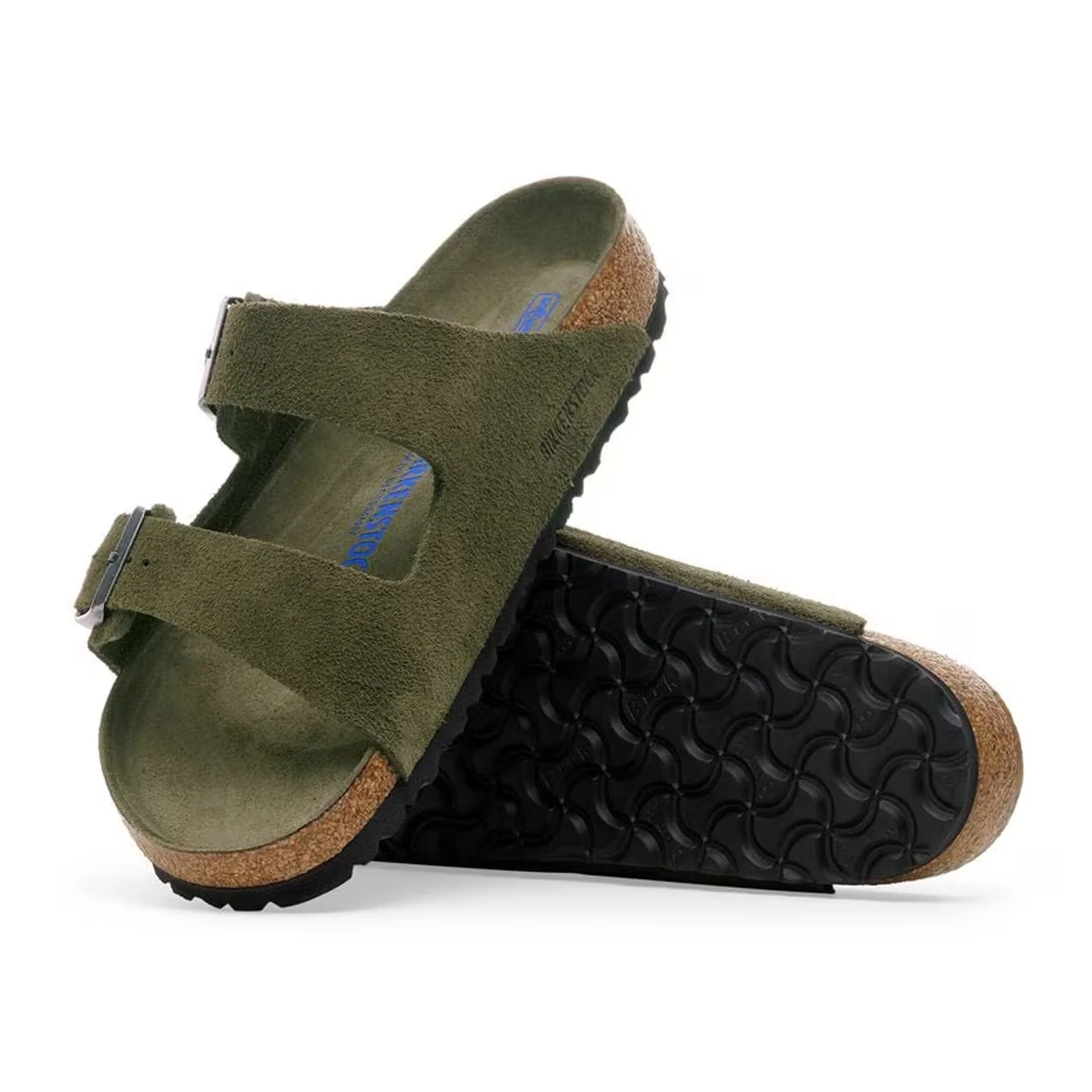 Birkenstock Arizona Soft Footbed Slide Sandal (Men) - Thyme Suede - Image 3
