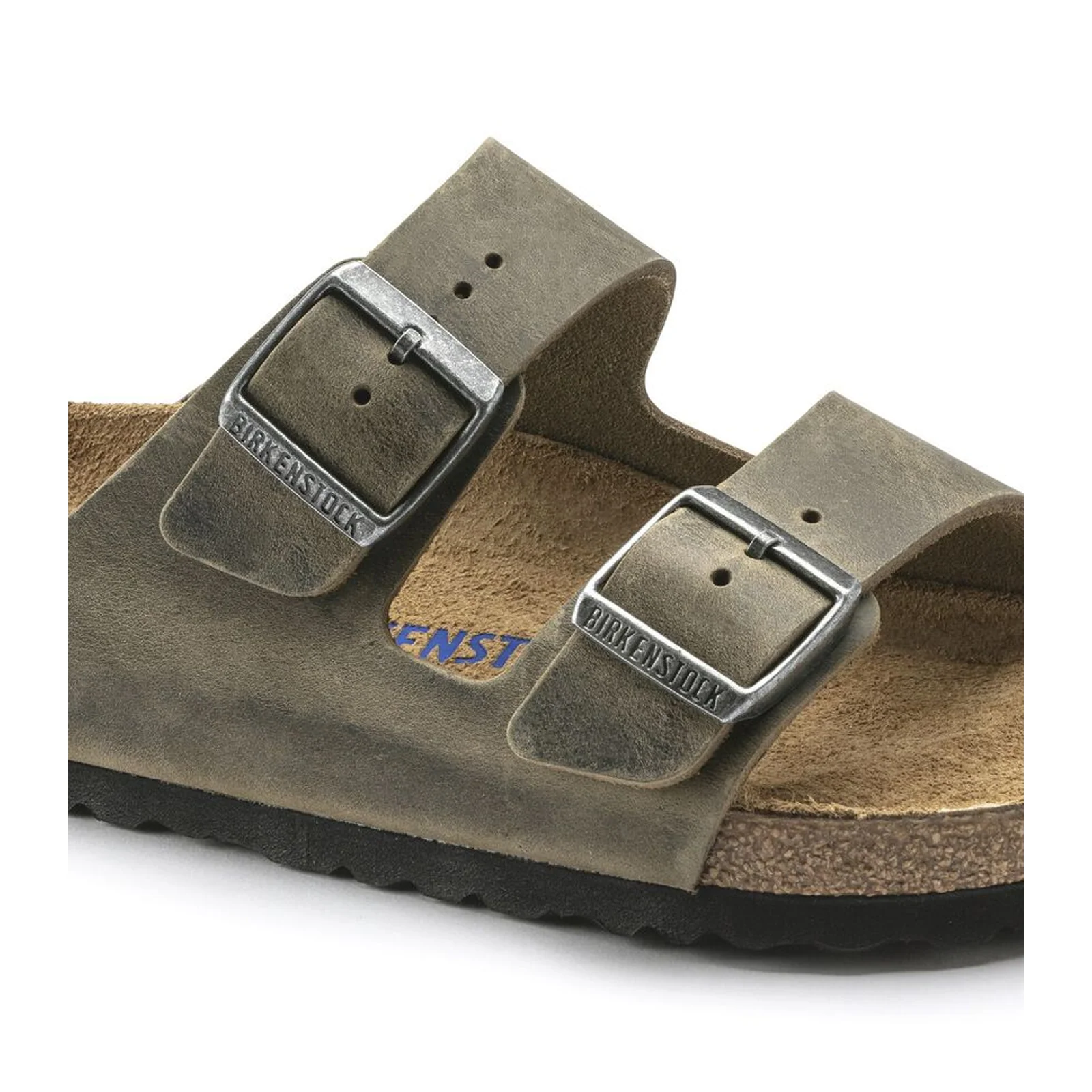 Birkenstock Arizona Soft Footbed Slide Sandal (Unisex) - Faded Khaki Oiled Leather - Image 5