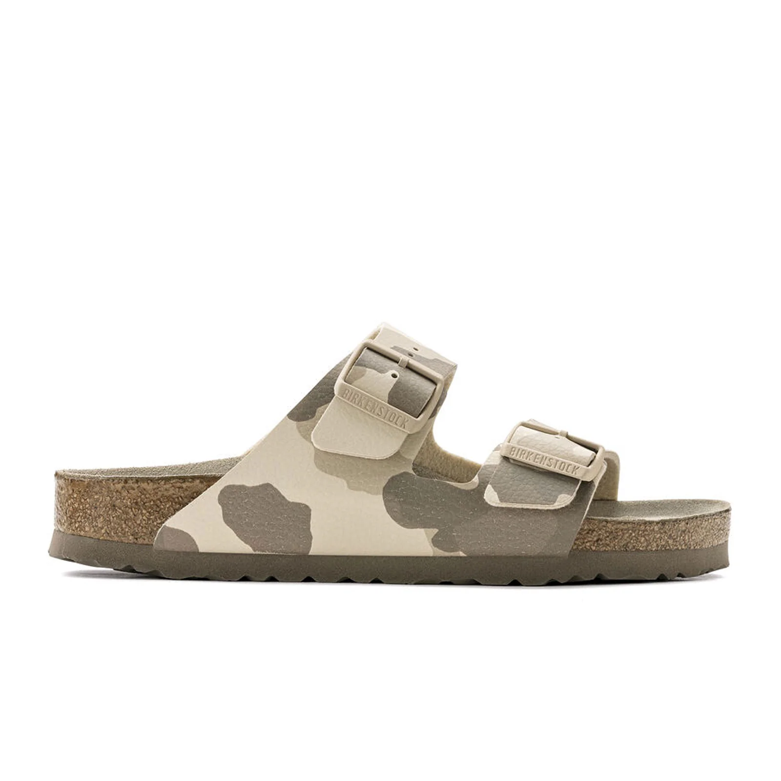 Birkenstock Arizona Soft Footbed Slide Sandal (Women) - Desert Soil Camo Gray Taupe Birko-Flor - Image 4