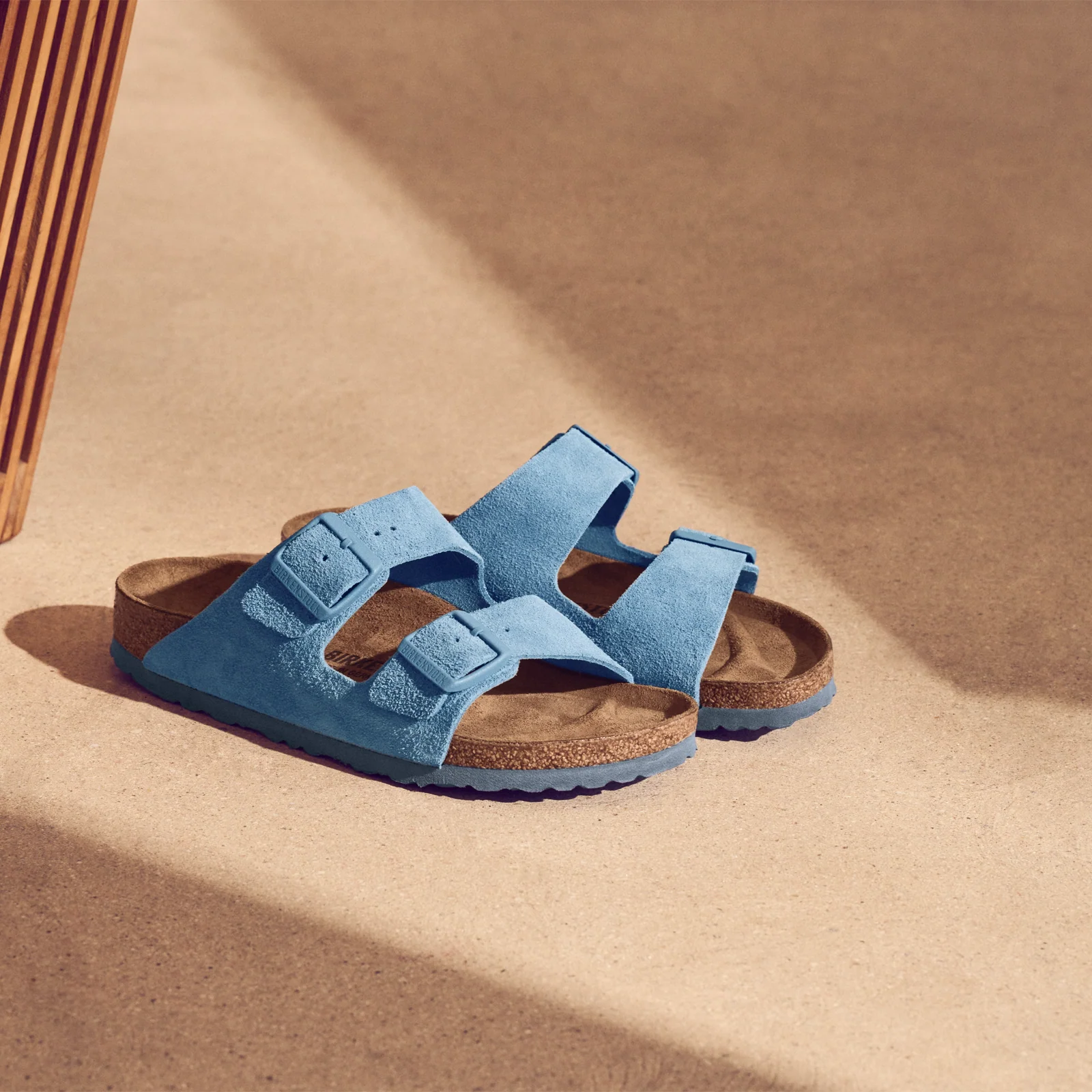 Birkenstock Arizona Soft Footbed Slide Sandal (Women) - Elemental Blue Suede - Image 5