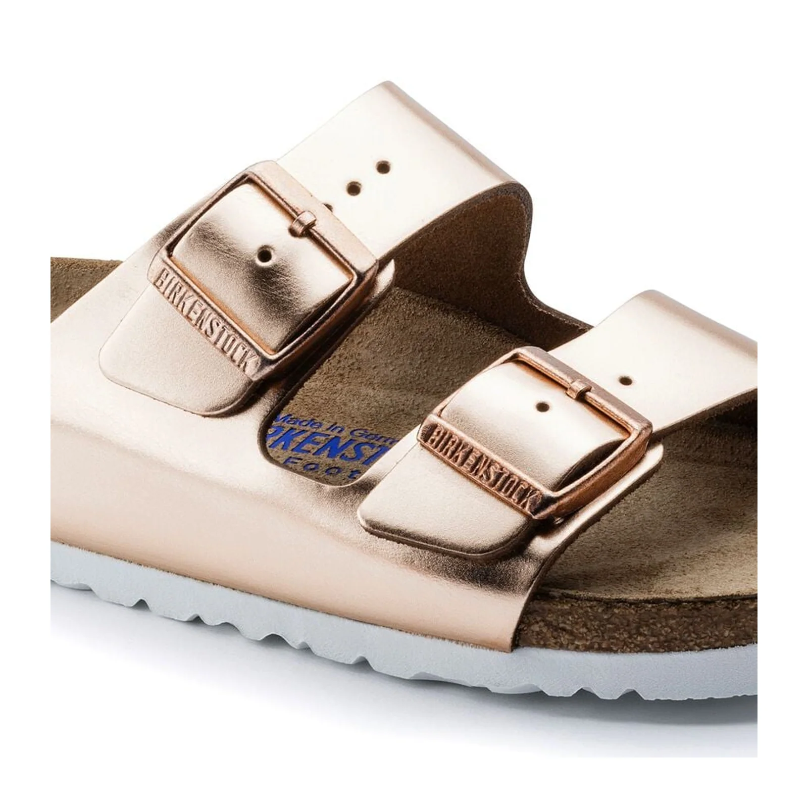 Birkenstock Arizona Soft Footbed Slide Sandal (Women) - Metallic Copper - Image 5