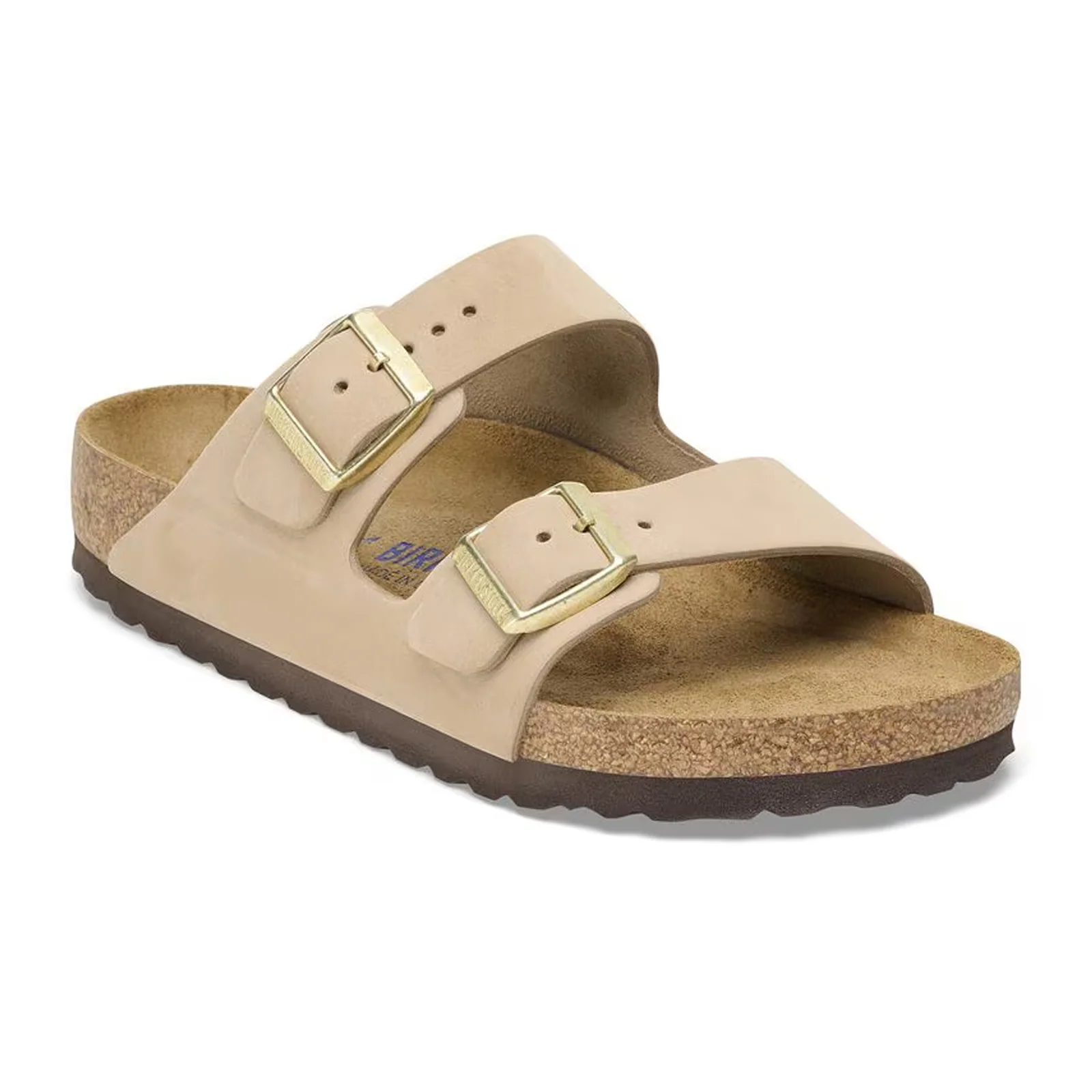 Birkenstock Arizona Soft Footbed Slide Sandal (Women) - Sandcastle Nubuck
