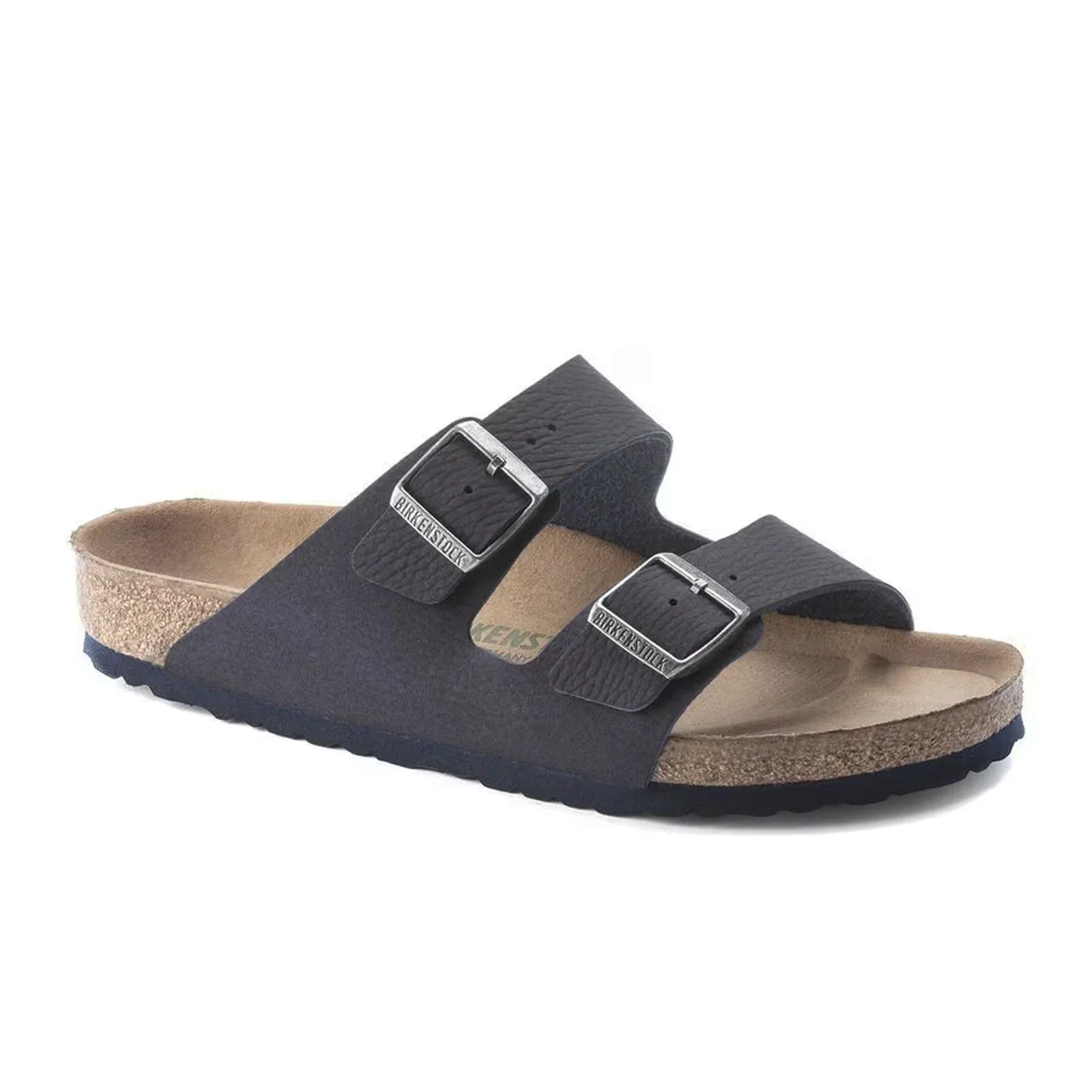 Birkenstock Arizona Vegan Slide Sandal (Men) - Desert Dust Indigo Blue Microfiber