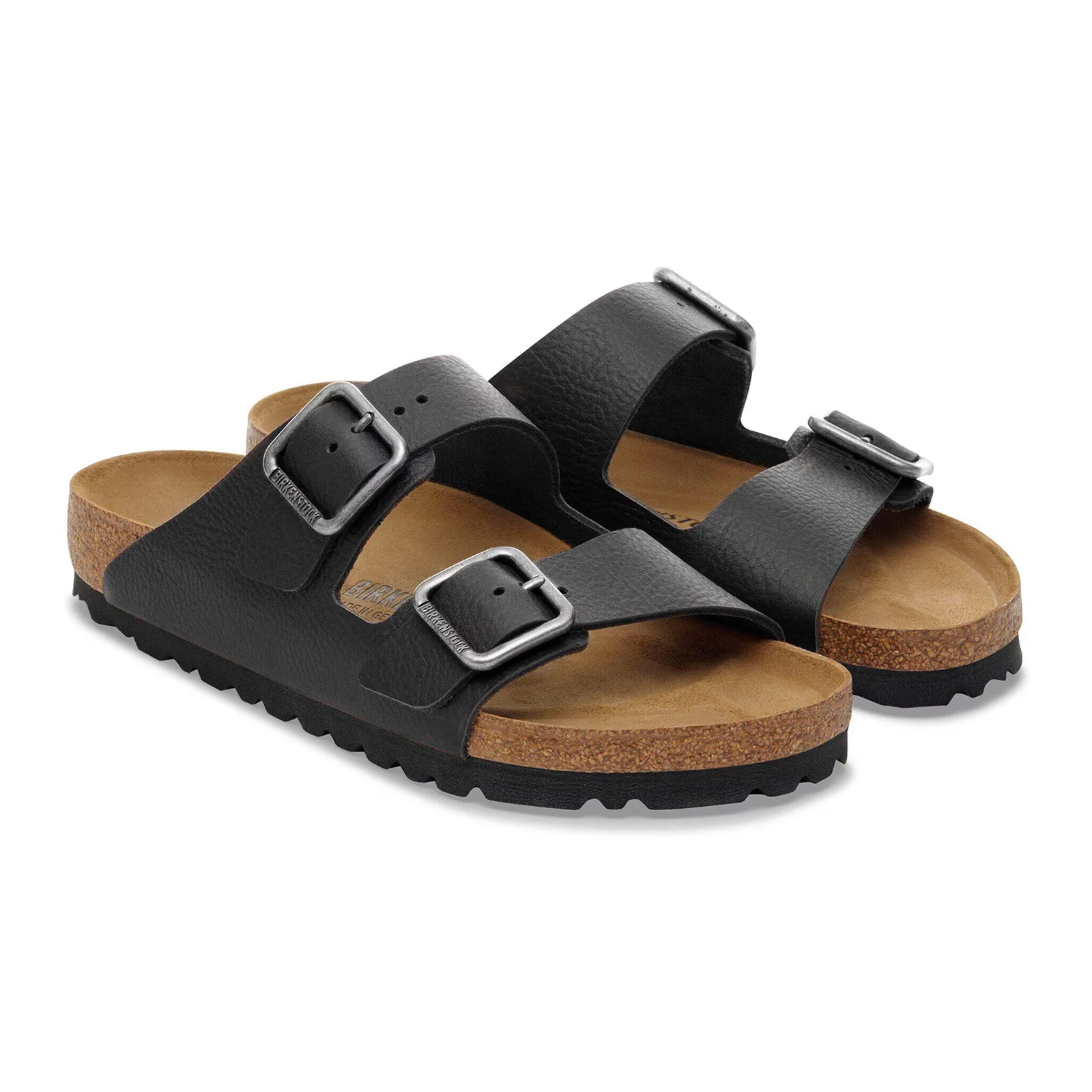 Birkenstock Arizona Wire Buckle Slide Sandal (Men) - Vintage Wood Black Leather - Image 4