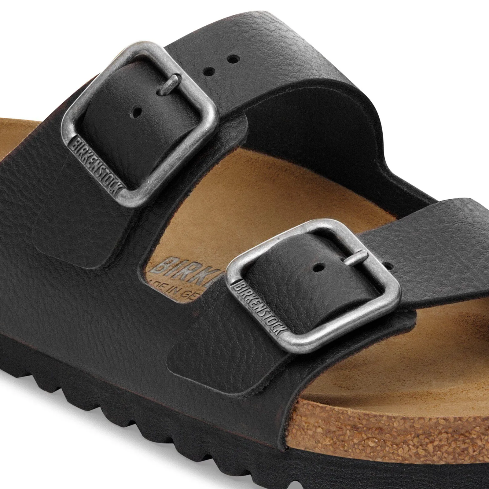 Birkenstock Arizona Wire Buckle Slide Sandal (Men) - Vintage Wood Black Leather - Image 5