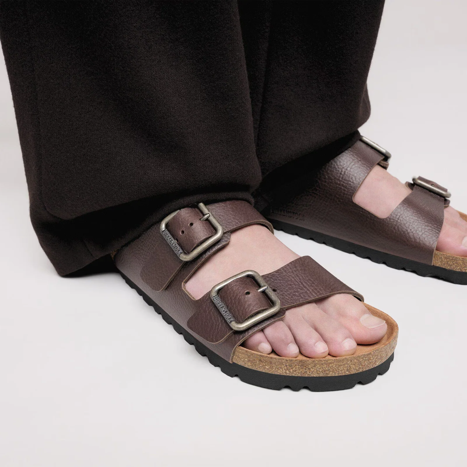 Birkenstock Arizona Wire Buckle Slide Sandal (Men) - Vintage Wood Roast Leather - Image 7