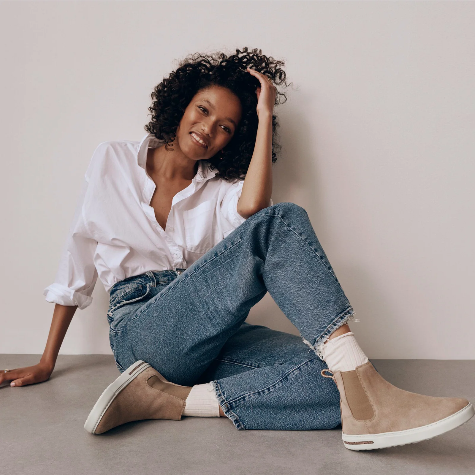 Birkenstock Bend Narrow Chelsea Sneaker (Women) - Taupe Suede - Image 4