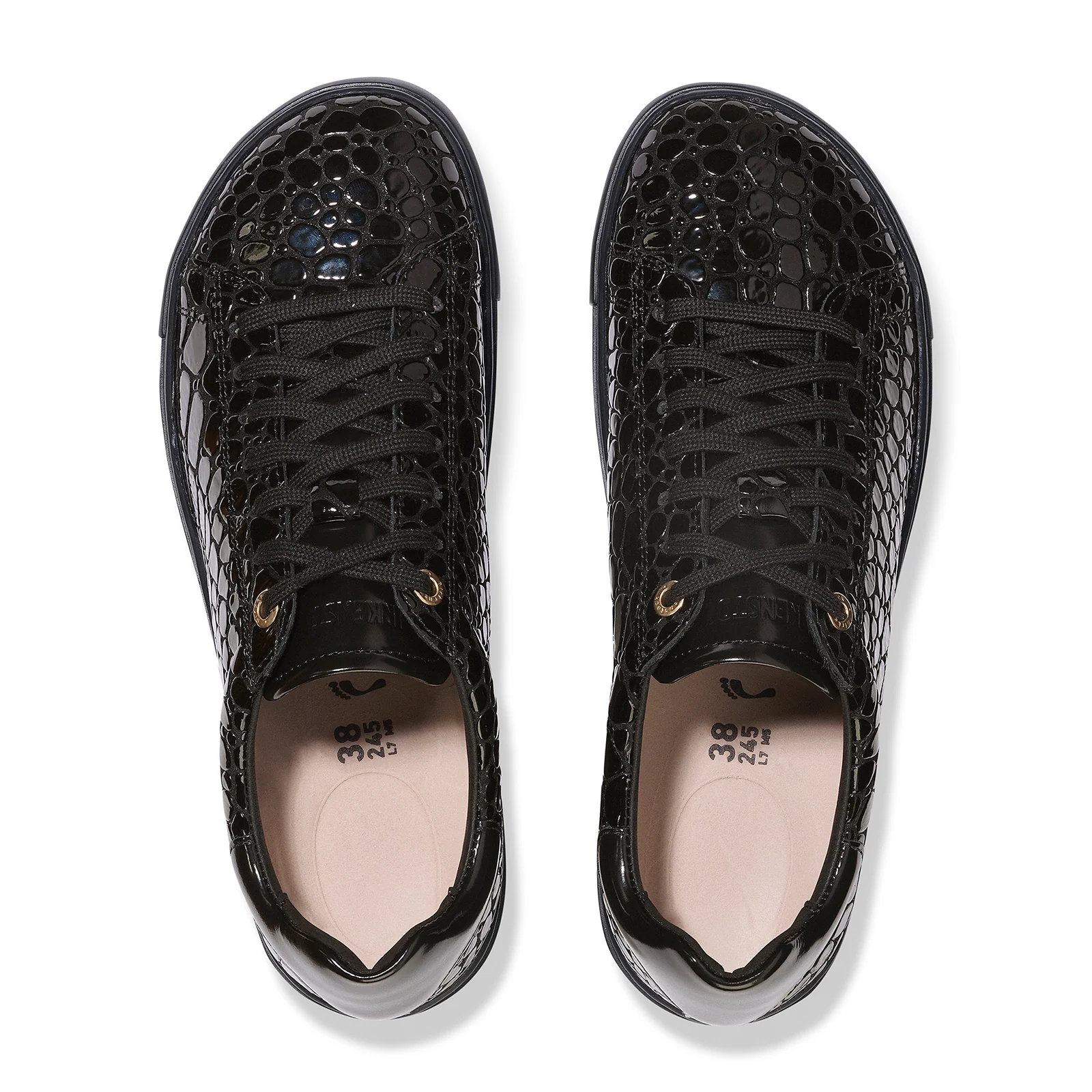 Birkenstock Bend Narrow Sneaker (Women) - Embossed Croc Black Leather - Image 2