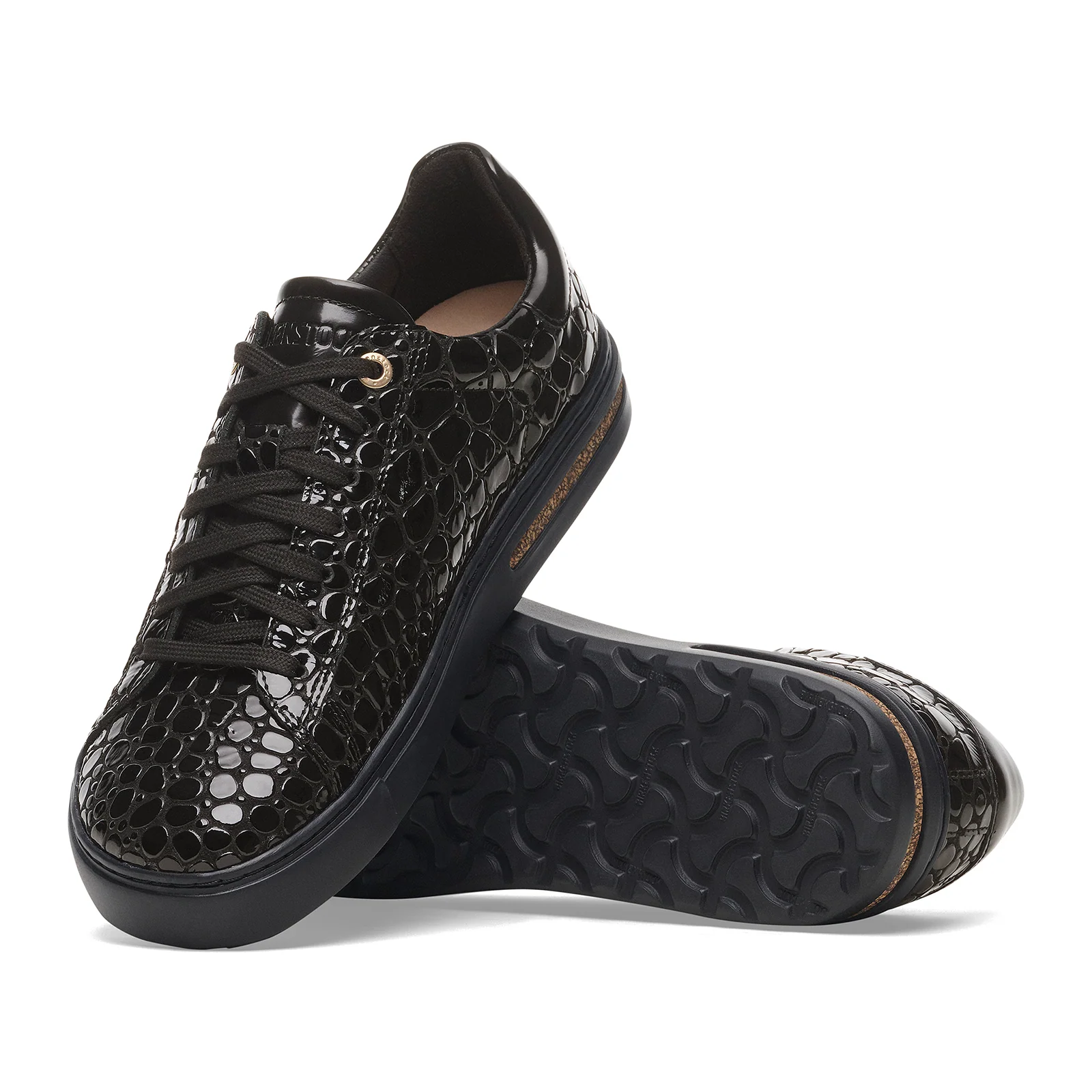 Birkenstock Bend Narrow Sneaker (Women) - Embossed Croc Black Leather - Image 3