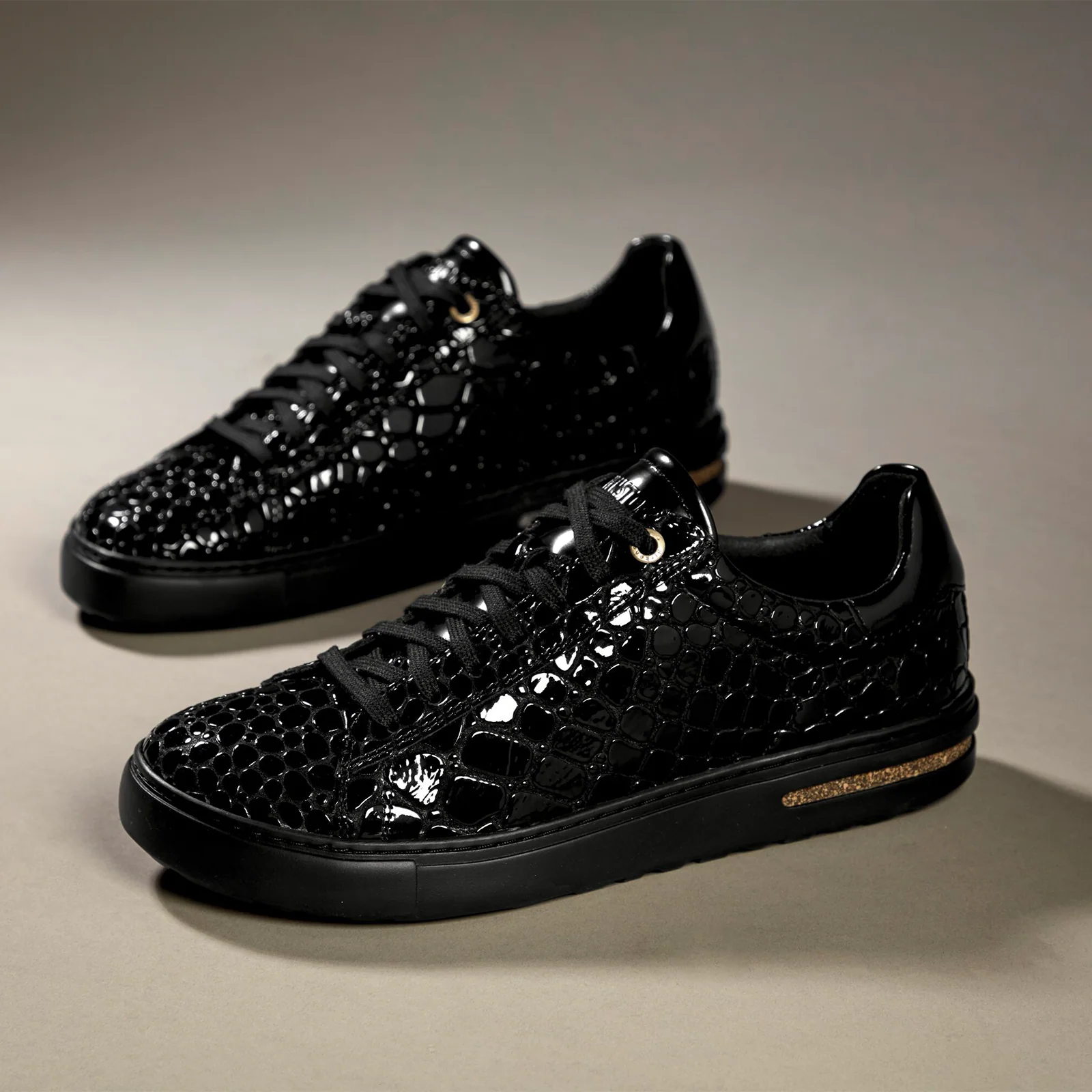 Birkenstock Bend Narrow Sneaker (Women) - Embossed Croc Black Leather - Image 7