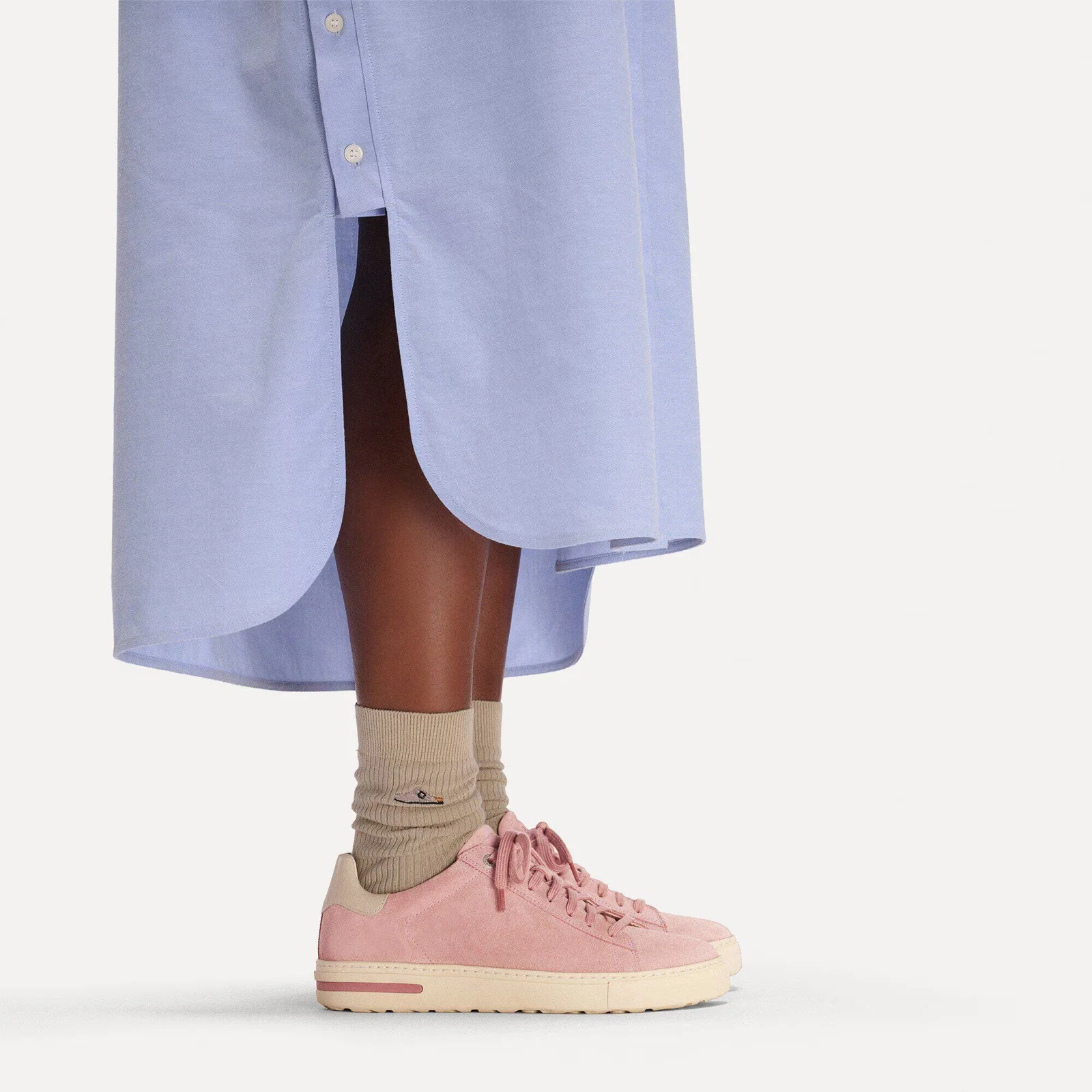 Birkenstock Bend Narrow Sneaker (Women) - Pink Clay/Oyster Suede - Image 6