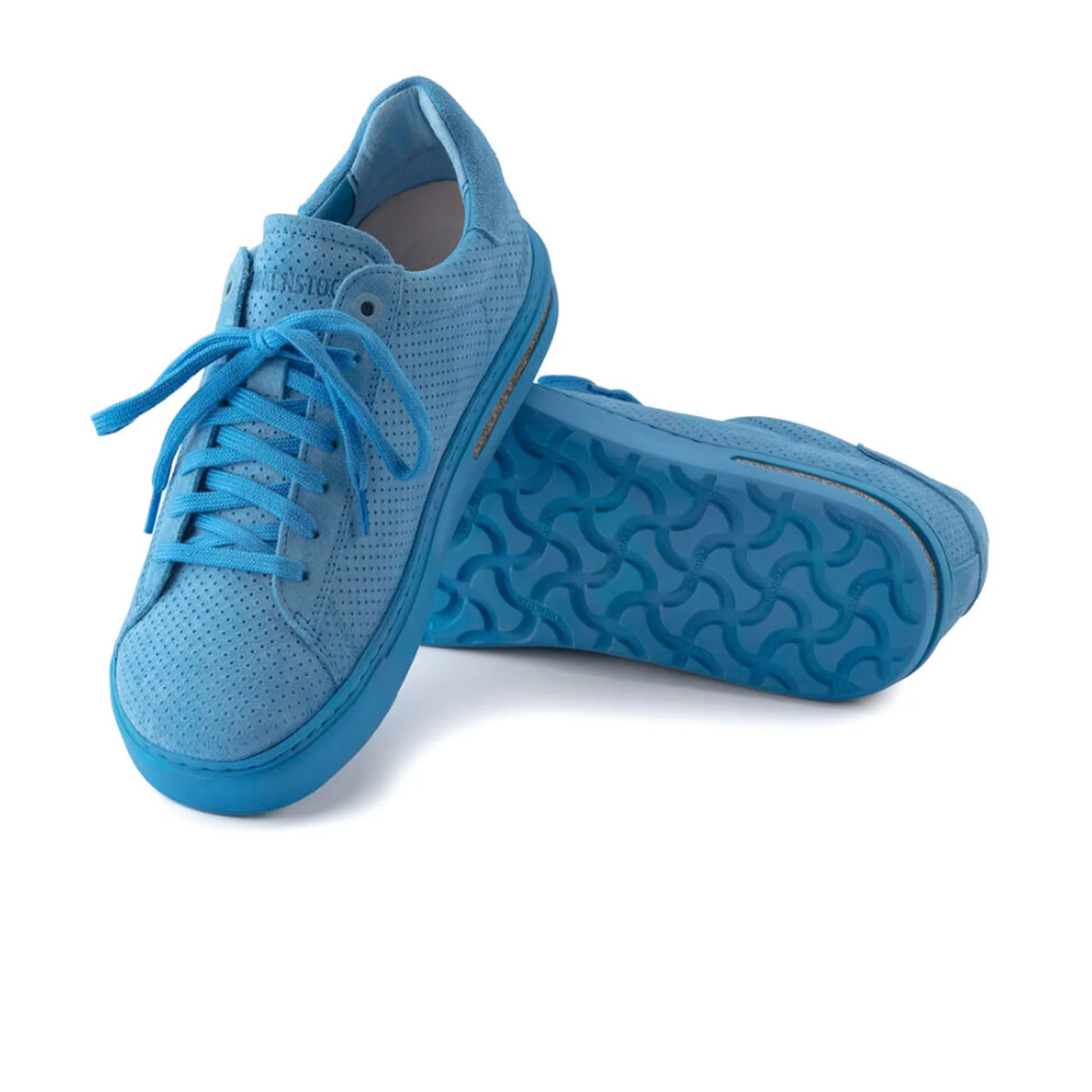 Birkenstock Bend Narrow Sneaker (Women) - Sky Blue Embossed Suede - Image 3