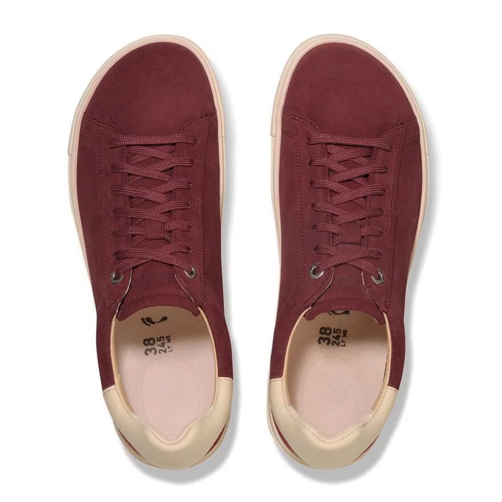 Birkenstock Bend Varsity Sneaker (Women) - Zinfandel Suede/Eggshell Leather - Image 2