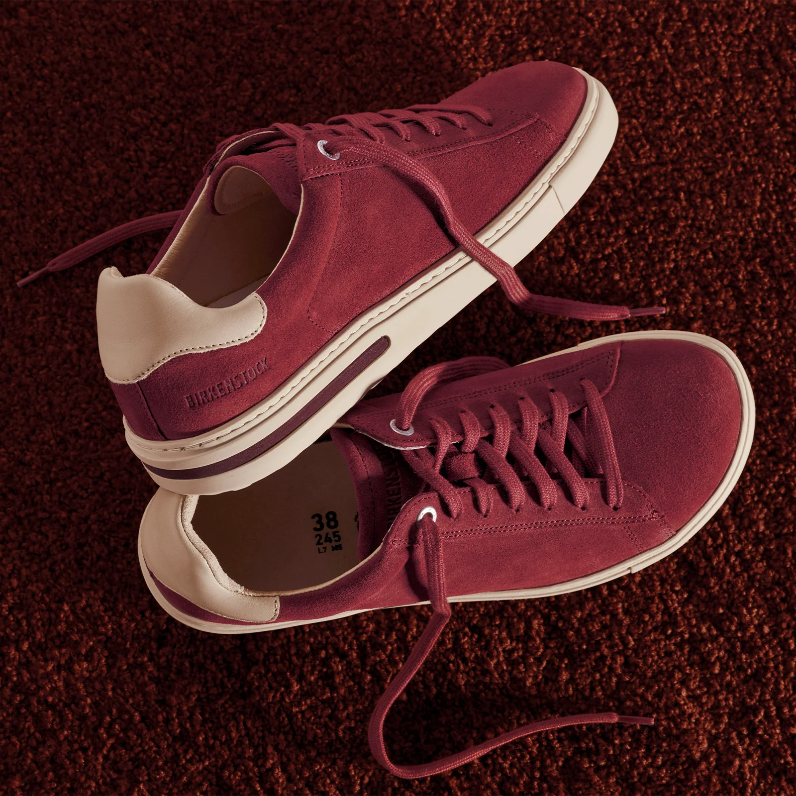 Birkenstock Bend Varsity Sneaker (Women) - Zinfandel Suede/Eggshell Leather - Image 8