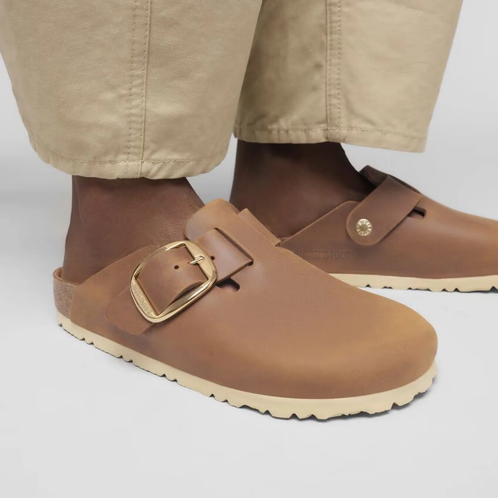 Birkenstock Boston Big Buckle Clog (Women) - Cognac Oiled Leather - Image 6