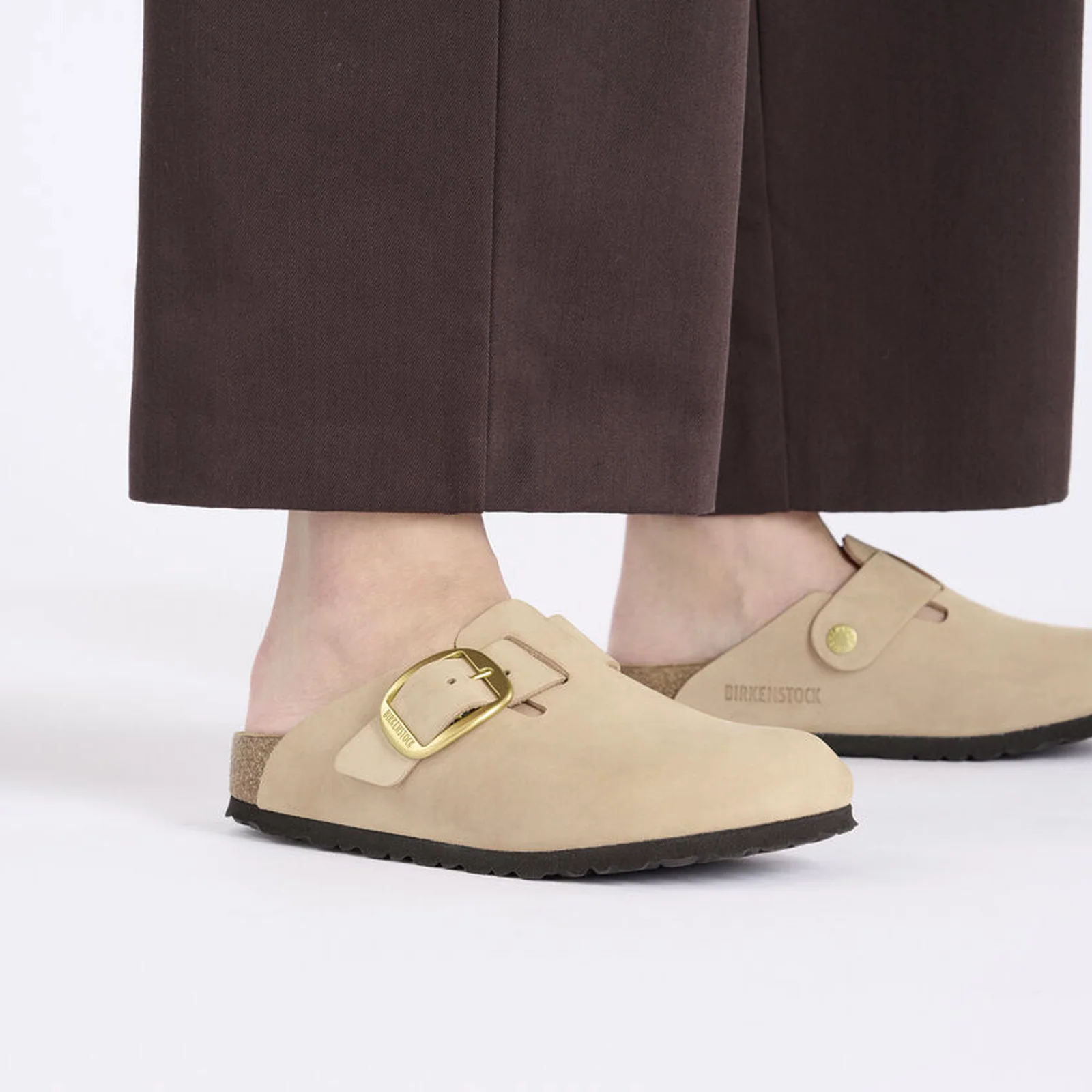 Birkenstock Boston Big Buckle Narrow Clog (Women) - Sandcastle Nubuck - Image 7