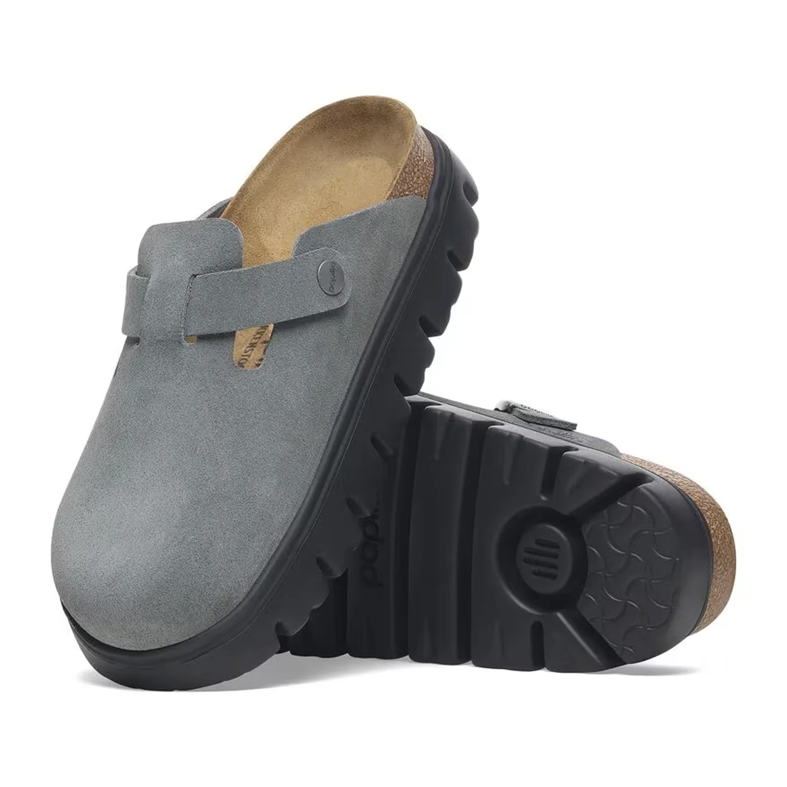 Birkenstock Boston Chunky Clog (Women) - Basalt Gray Suede - Image 3
