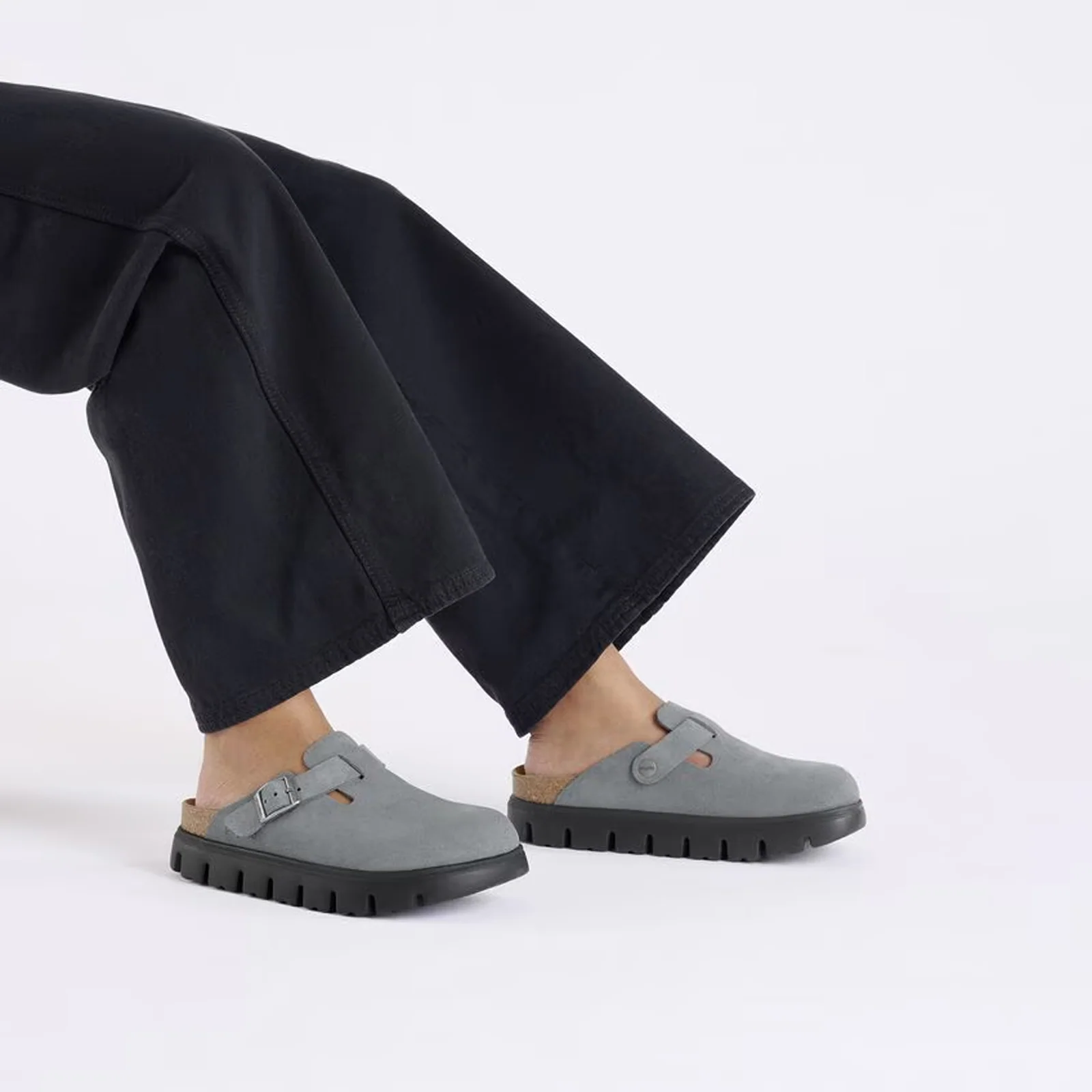Birkenstock Boston Chunky Clog (Women) - Basalt Gray Suede - Image 7