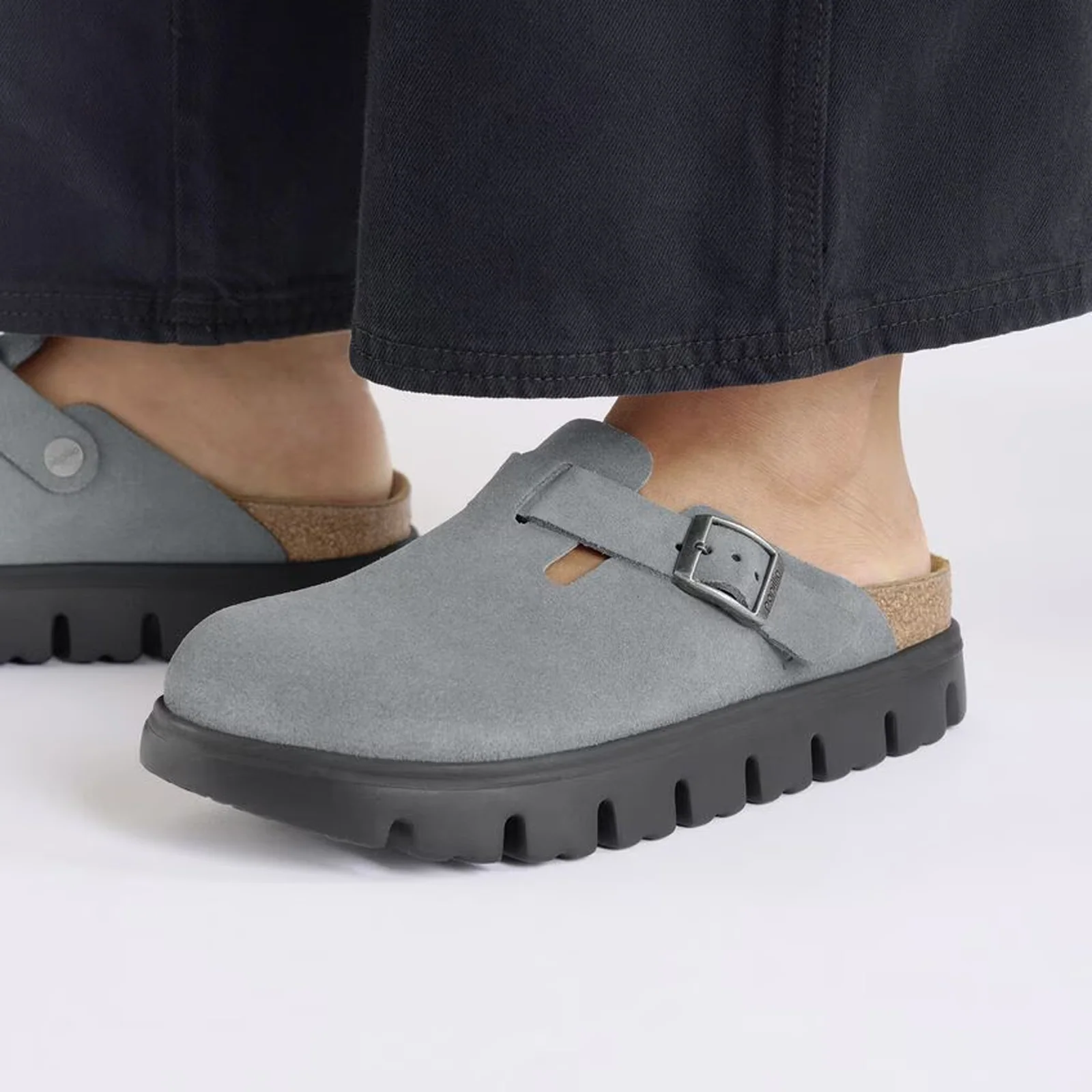 Birkenstock Boston Chunky Clog (Women) - Basalt Gray Suede - Image 8