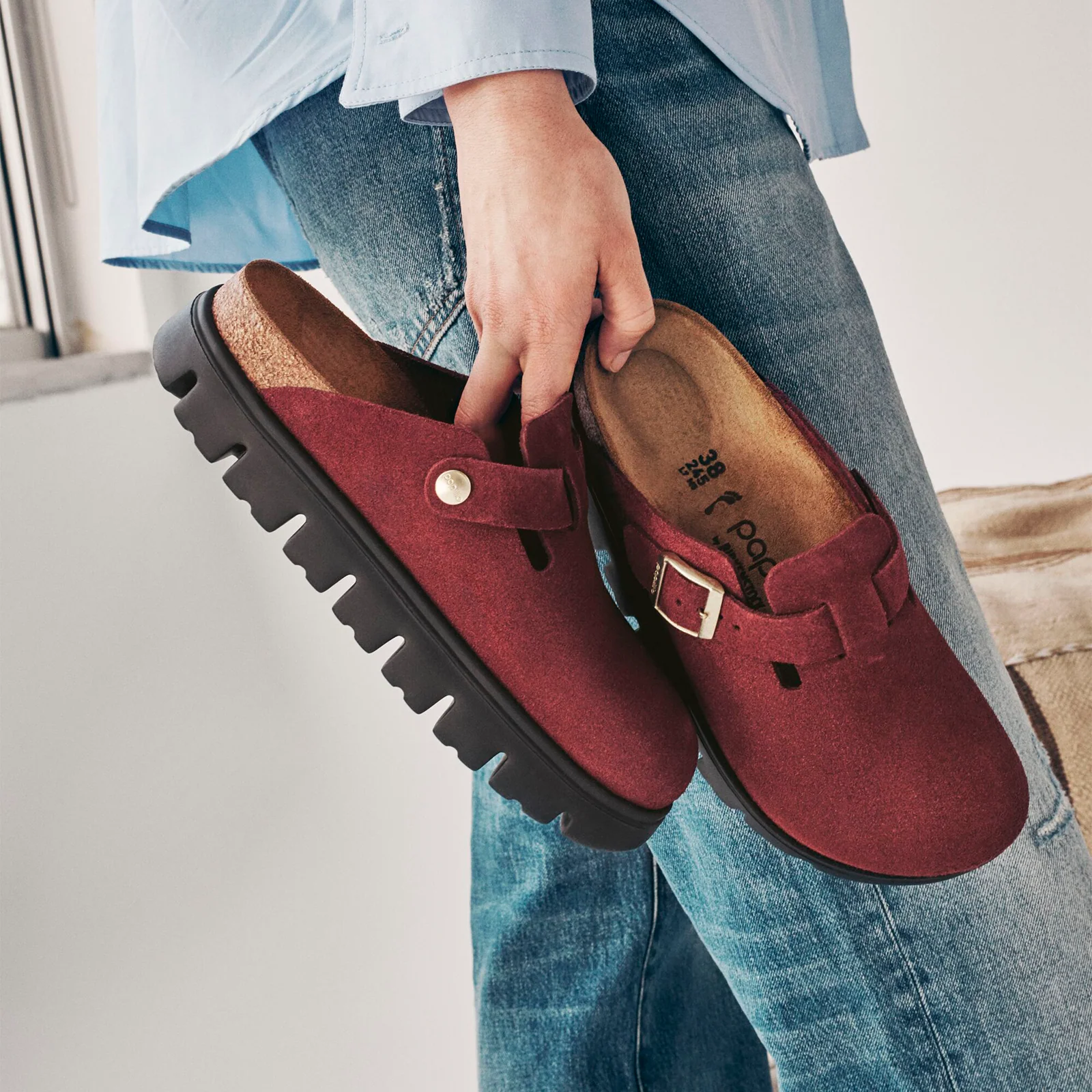 Birkenstock Boston Chunky Clog (Women) - Zinfandel Suede - Image 11