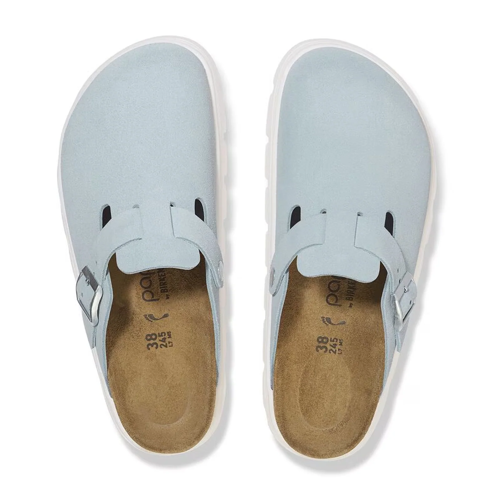 Birkenstock Boston Chunky Narrow Clog (Women) - Baby Blue Suede - Image 2