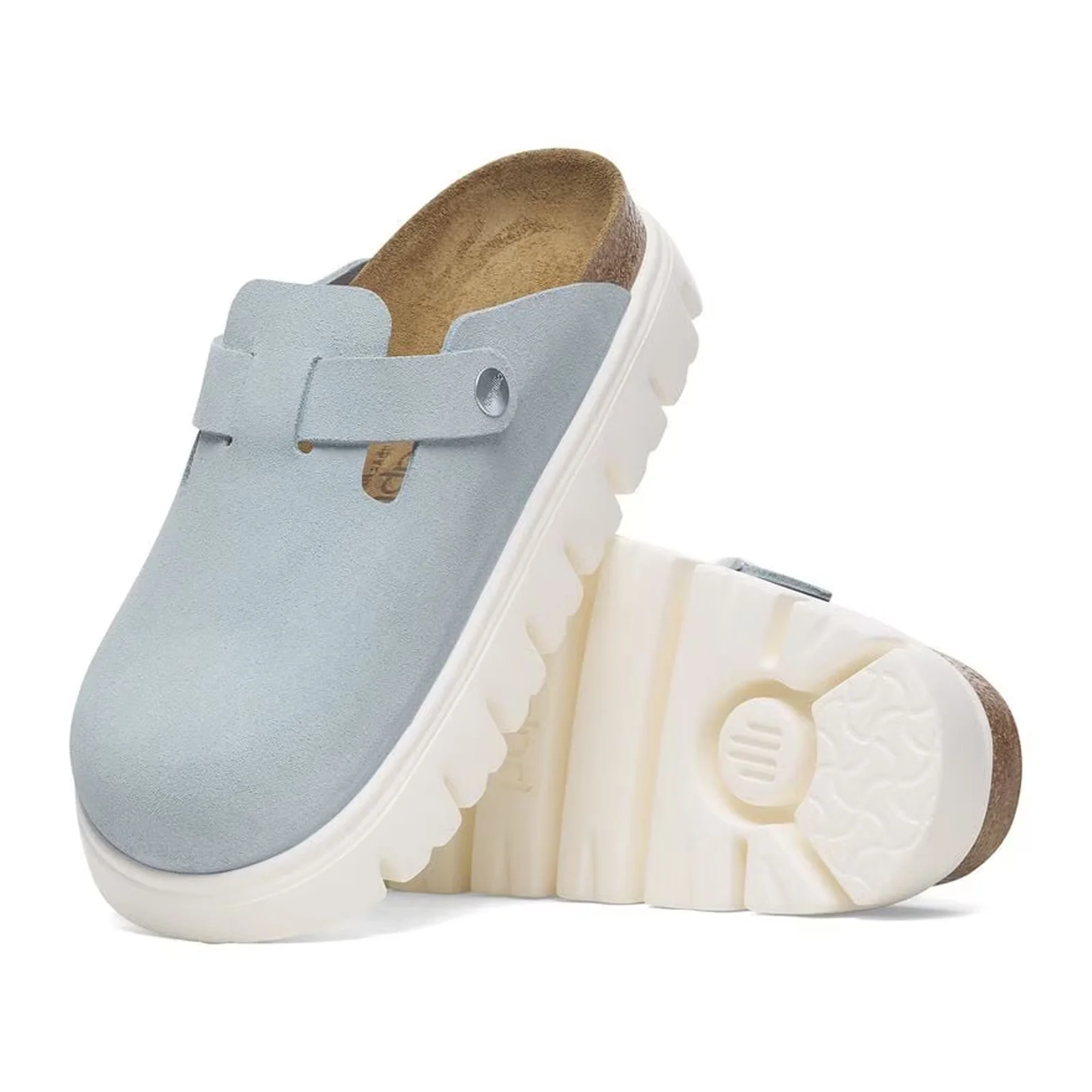 Birkenstock Boston Chunky Narrow Clog (Women) - Baby Blue Suede - Image 3