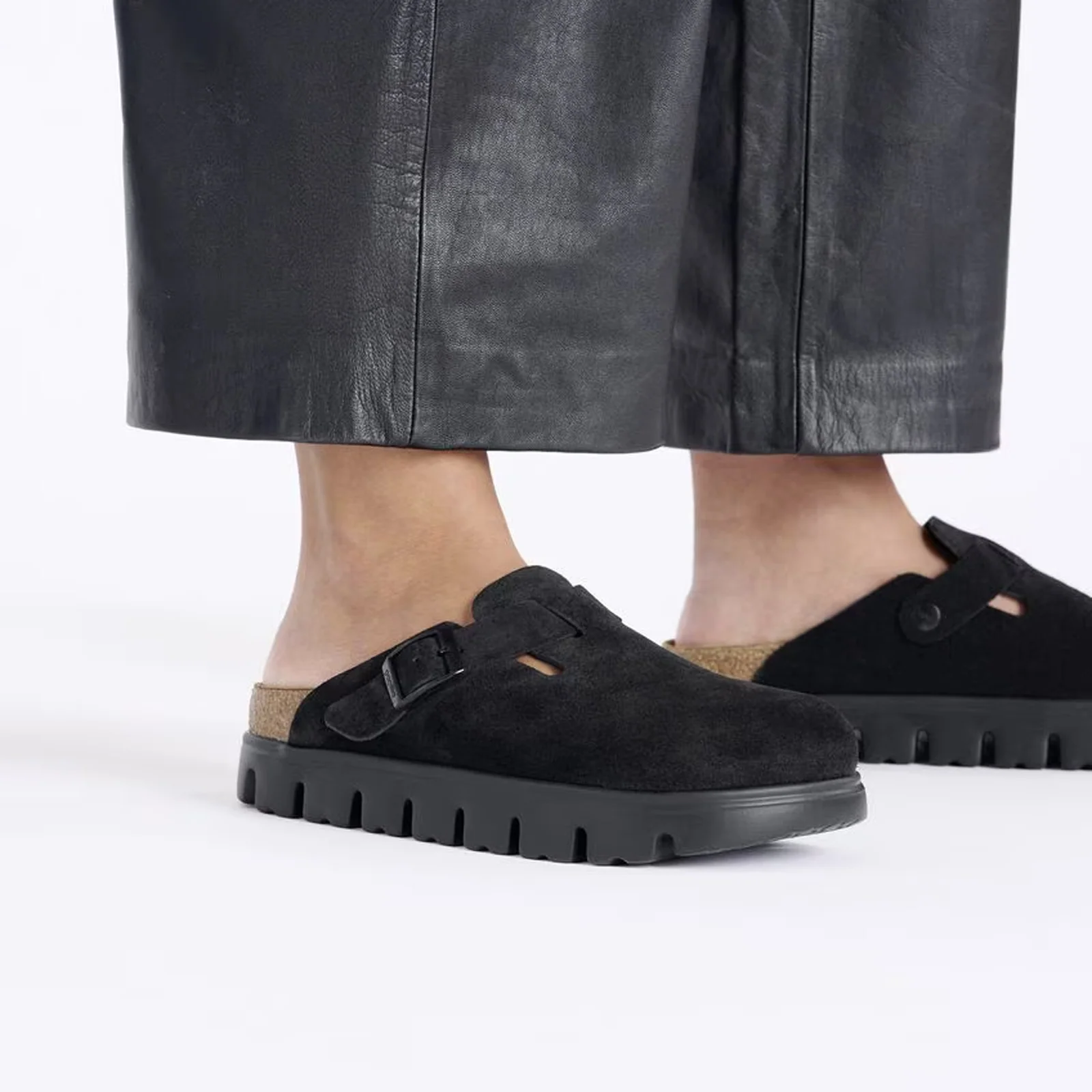 Birkenstock Boston Chunky Narrow Clog (Women) - Black Suede - Image 7