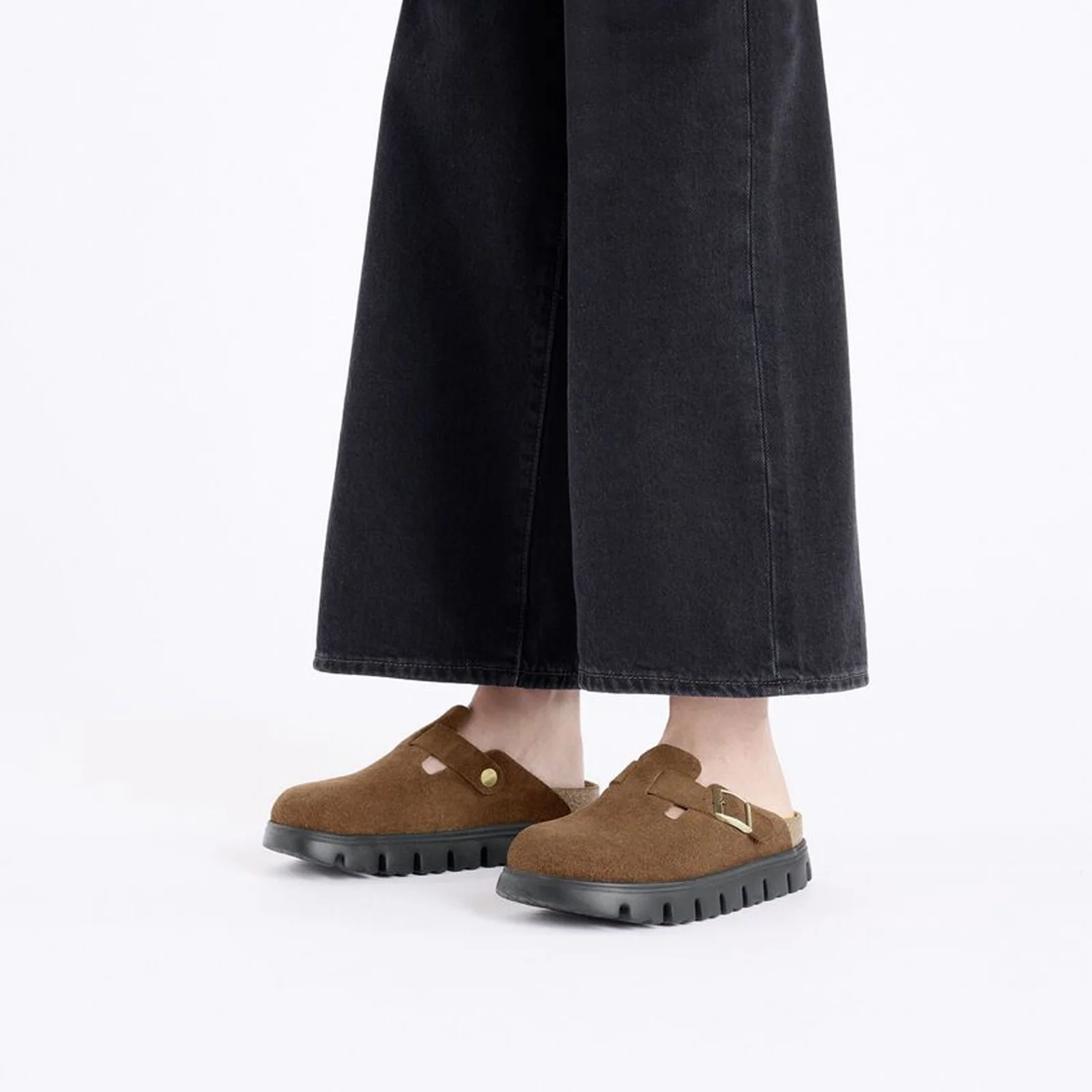 Birkenstock Boston Chunky Narrow Clog (Women) - Dark Tea Suede - Image 6