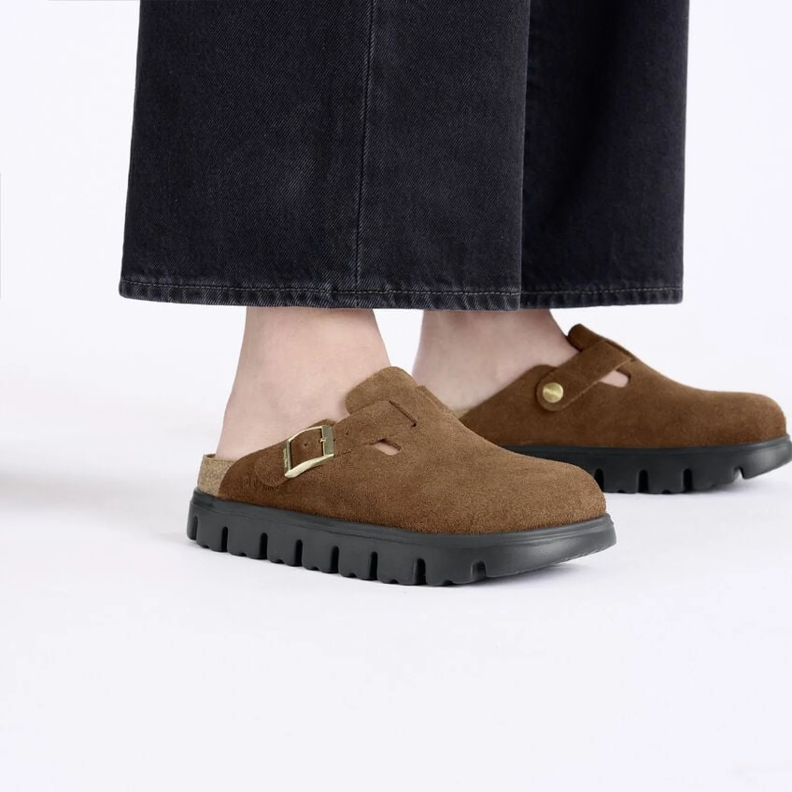 Birkenstock Boston Chunky Narrow Clog (Women) - Dark Tea Suede - Image 7