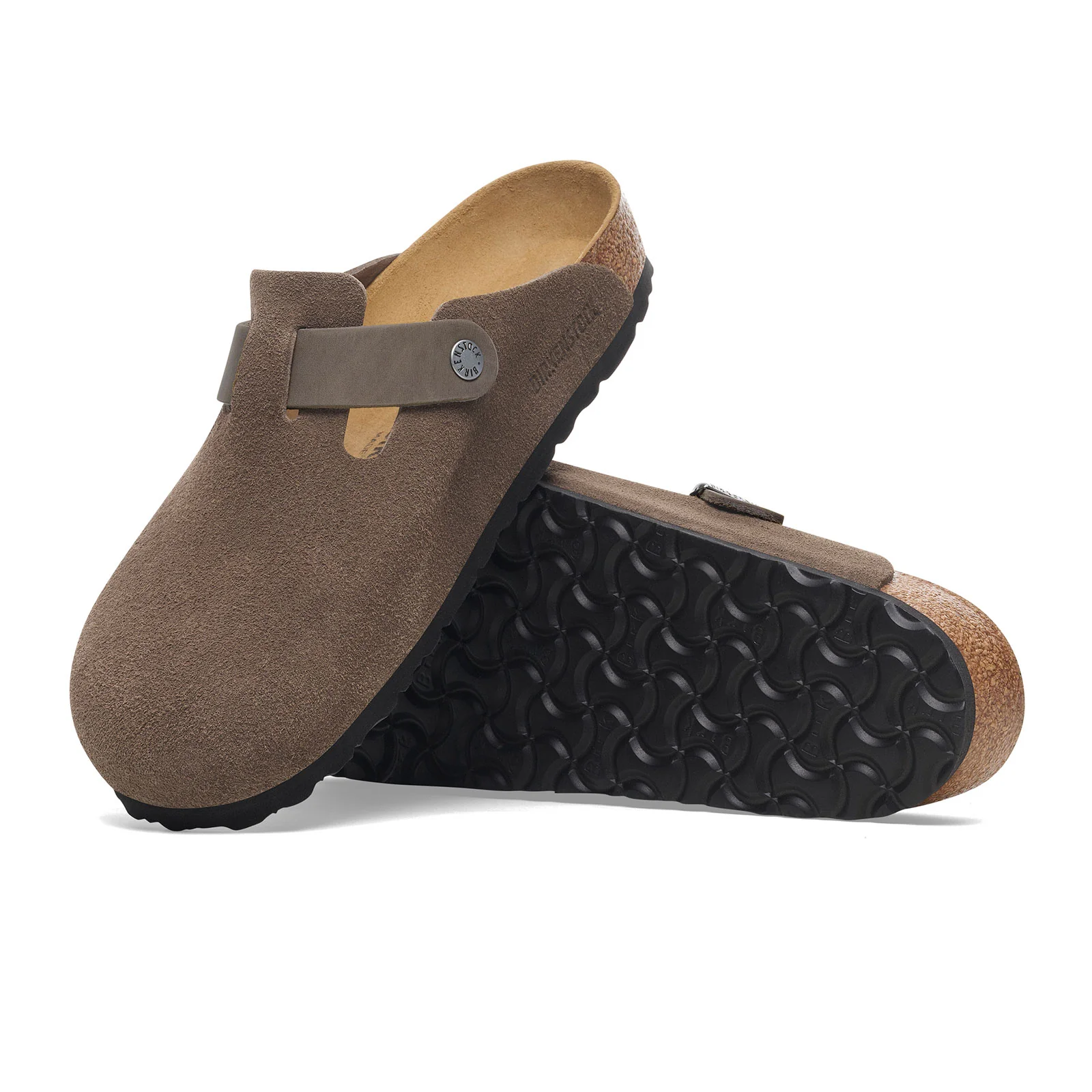 Birkenstock Boston Clog (Men) - Concrete Gray Suede/Iron Oiled Leather - Image 2