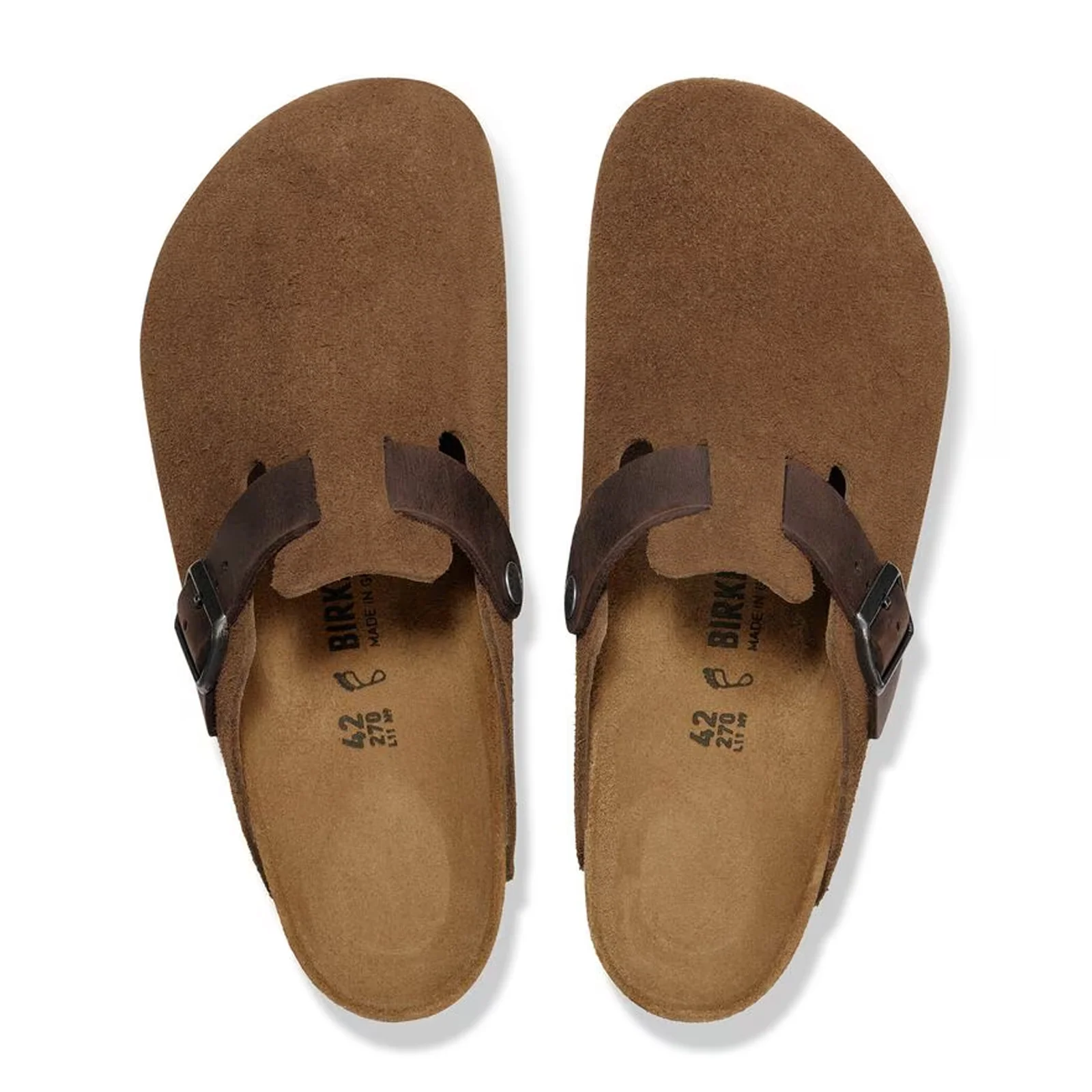 Birkenstock Boston Clog (Men) - Dark Tea Suede/Dark Tea Oiled Leather - Image 2