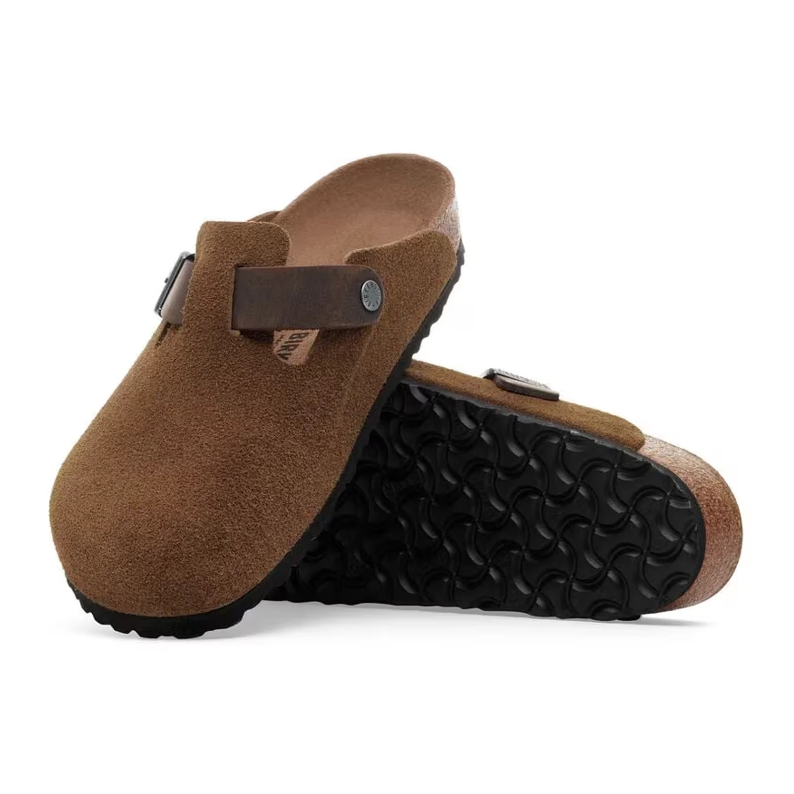Birkenstock Boston Clog (Men) - Dark Tea Suede/Dark Tea Oiled Leather - Image 3