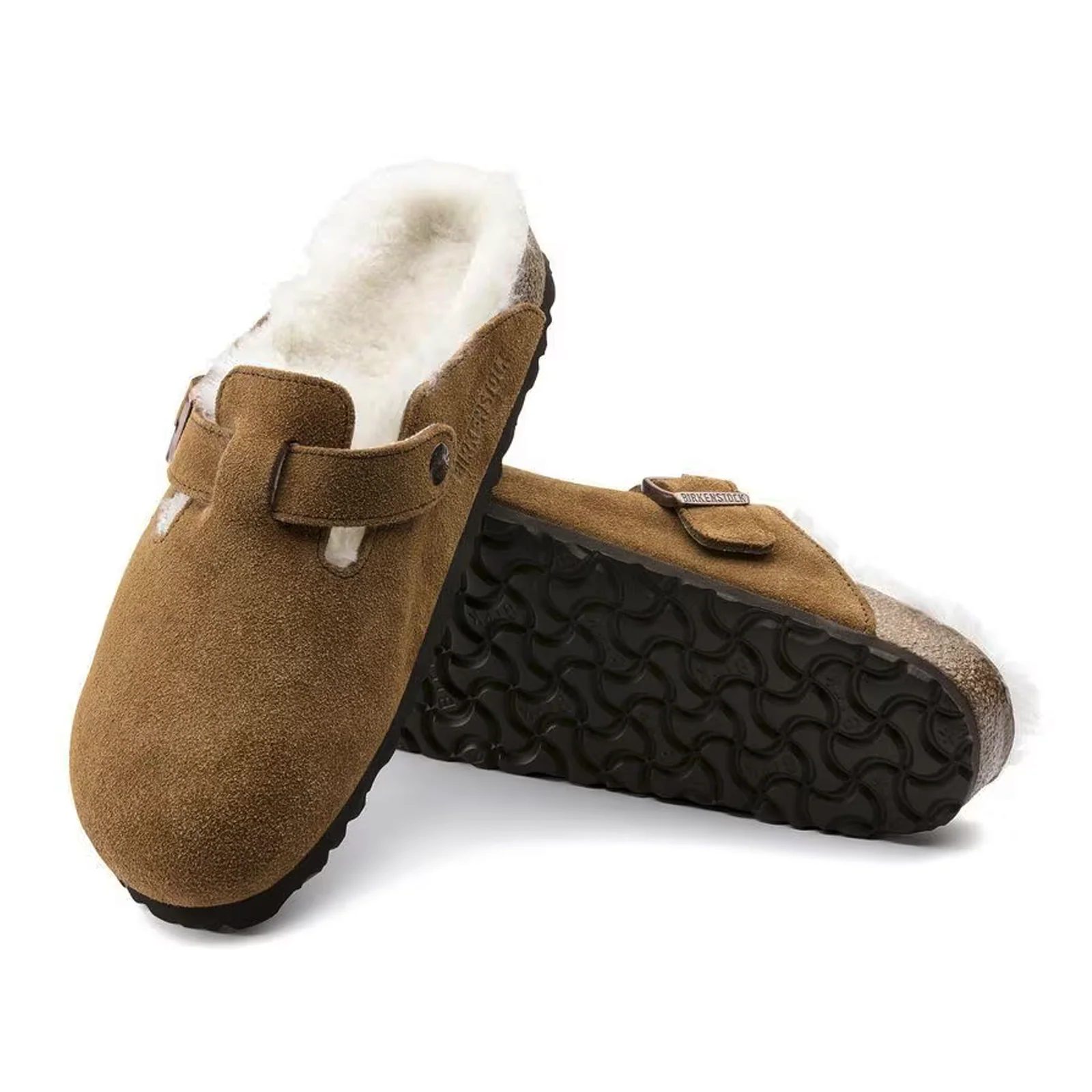 Birkenstock Boston Clog (Women) - Mink Suede/Natural Shearling - Image 3