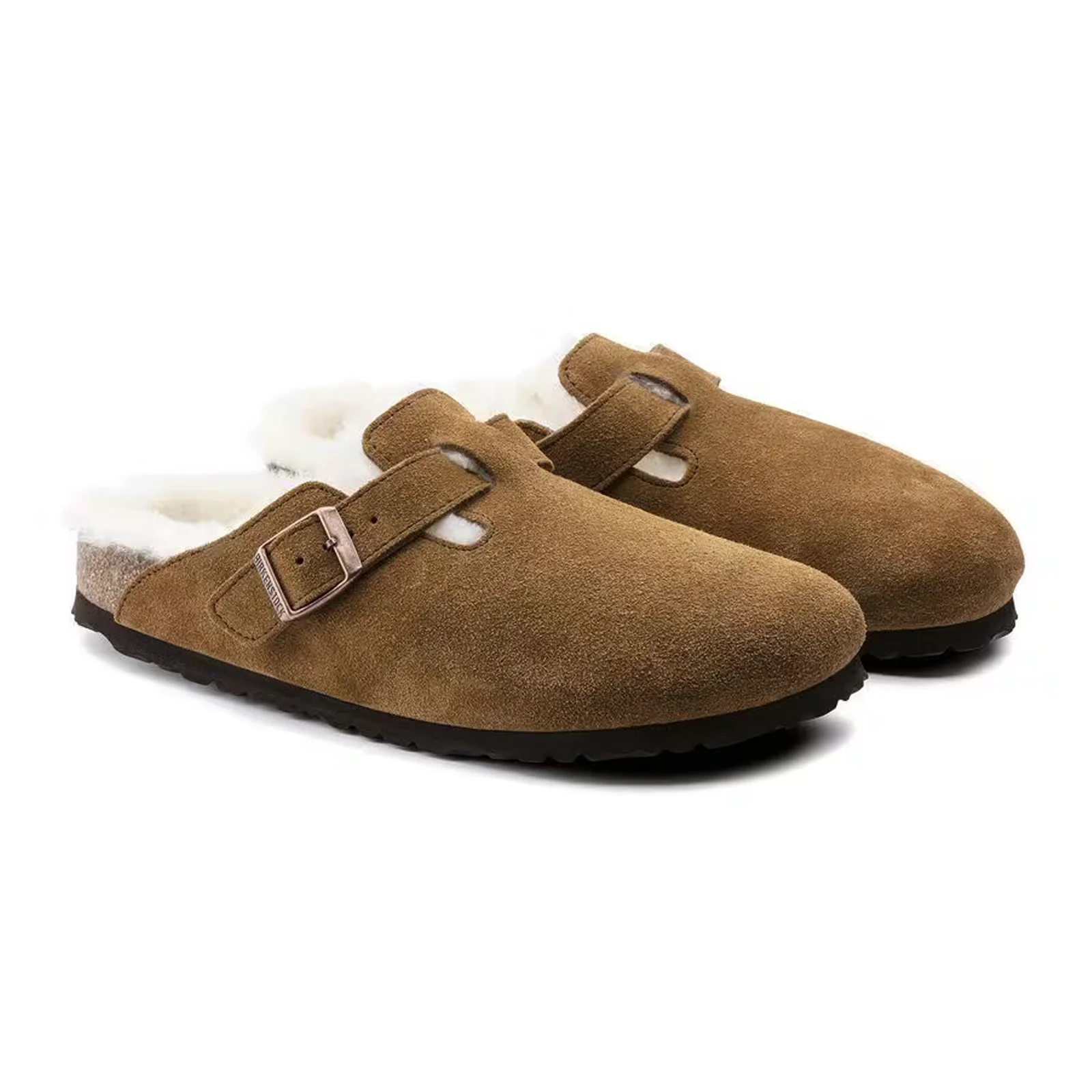 Birkenstock Boston Clog (Women) - Mink Suede/Natural Shearling - Image 4