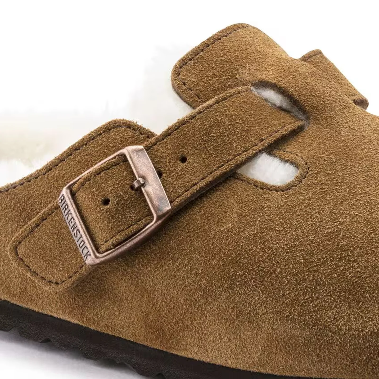 Birkenstock Boston Clog (Women) - Mink Suede/Natural Shearling - Image 5
