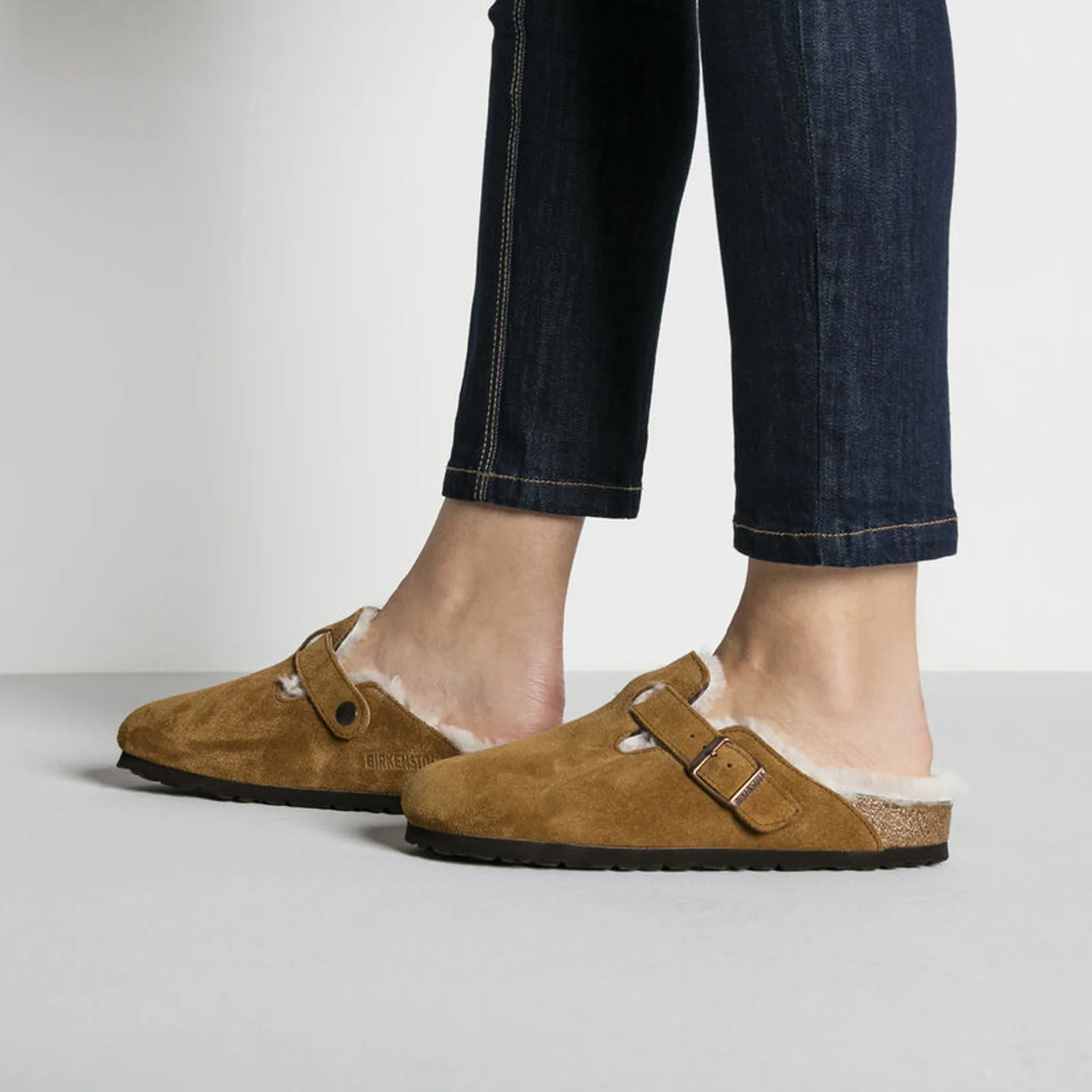 Birkenstock Boston Clog (Women) - Mink Suede/Natural Shearling - Image 6