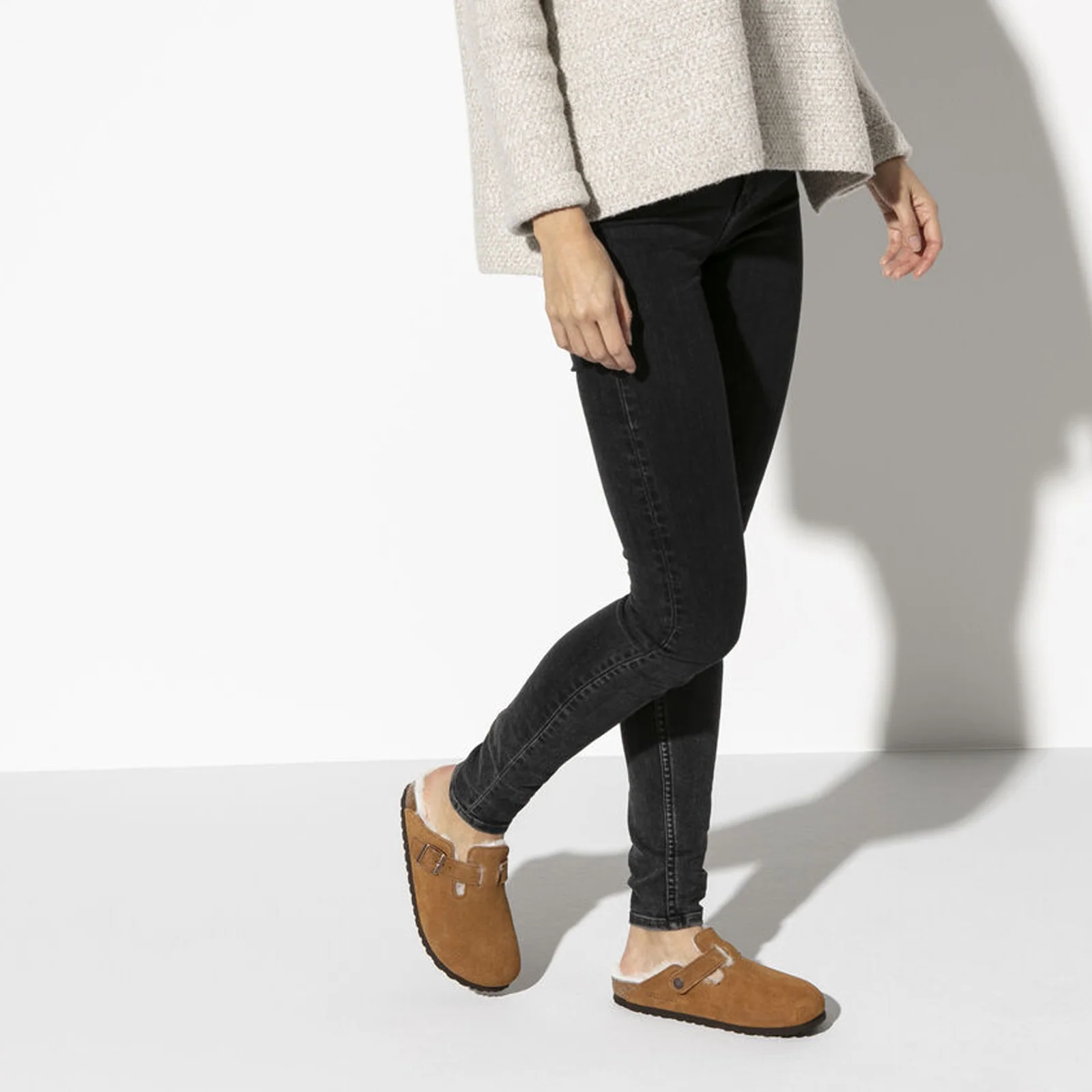 Birkenstock Boston Clog (Women) - Mink Suede/Natural Shearling - Image 8