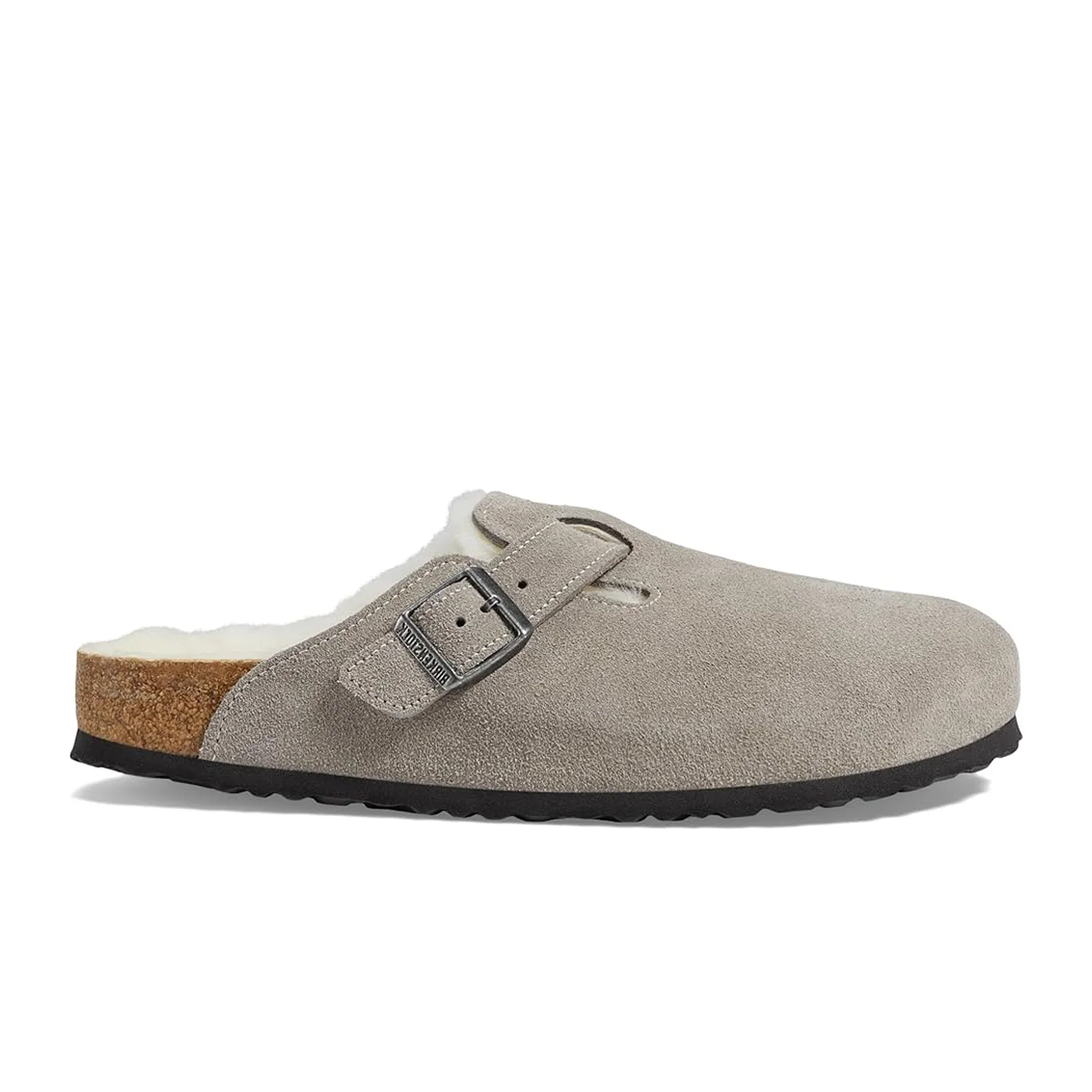 Birkenstock Boston Clog (Women) - Stone Coin Suede/Natural Shearling - Image 2