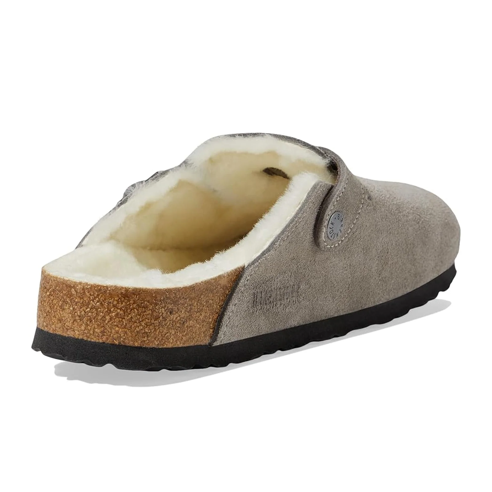 Birkenstock Boston Clog (Women) - Stone Coin Suede/Natural Shearling - Image 3