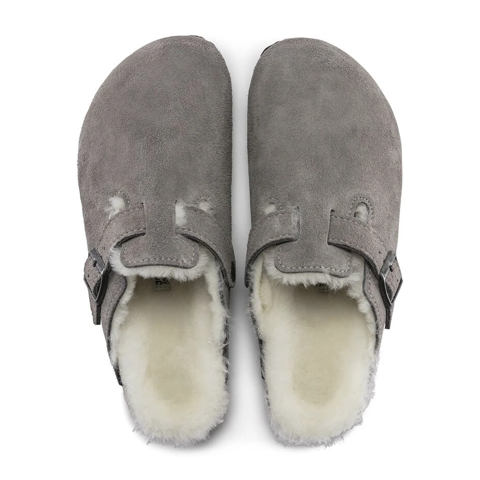 Birkenstock Boston Narrow Clog (Women) - Stone Coin Suede/Natural Shearling - Image 2