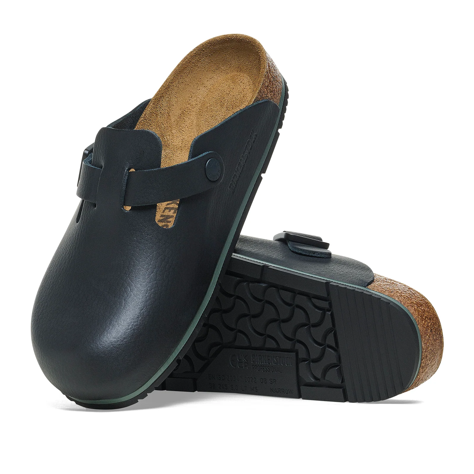 Birkenstock Boston Pro Clog (Men) - Black Leather - Image 3