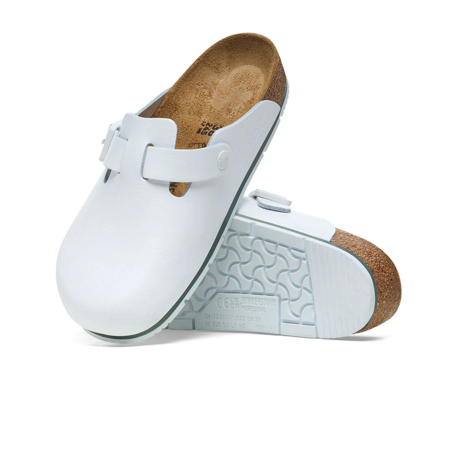 Birkenstock Boston Pro Narrow Clog (Women) - White Leather - Image 3