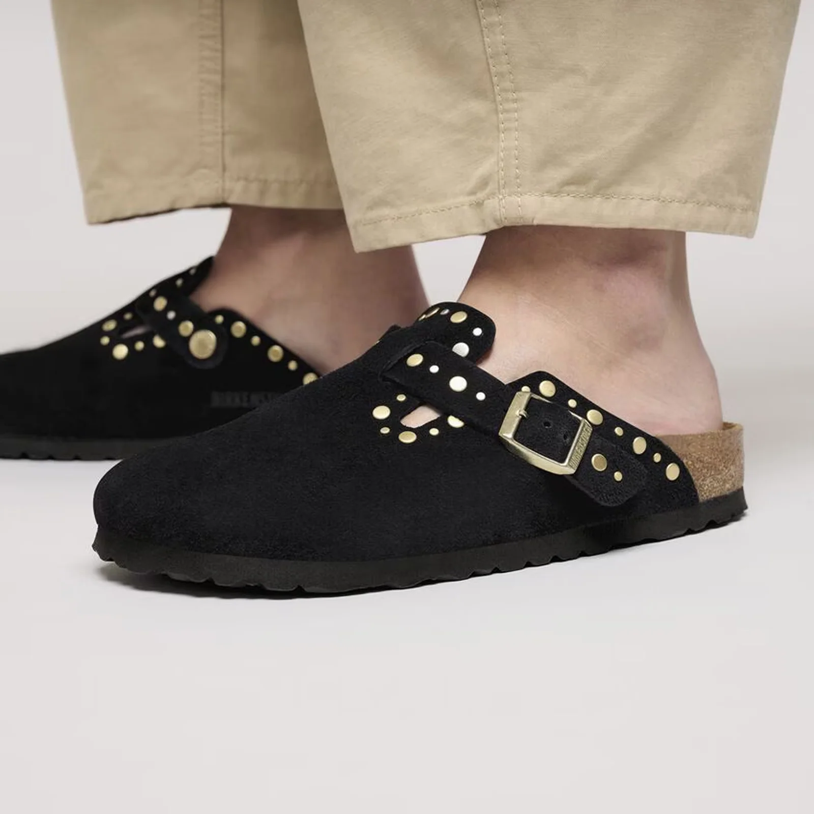 Birkenstock Boston Rivet Clog (Women) - Black Suede - Image 7