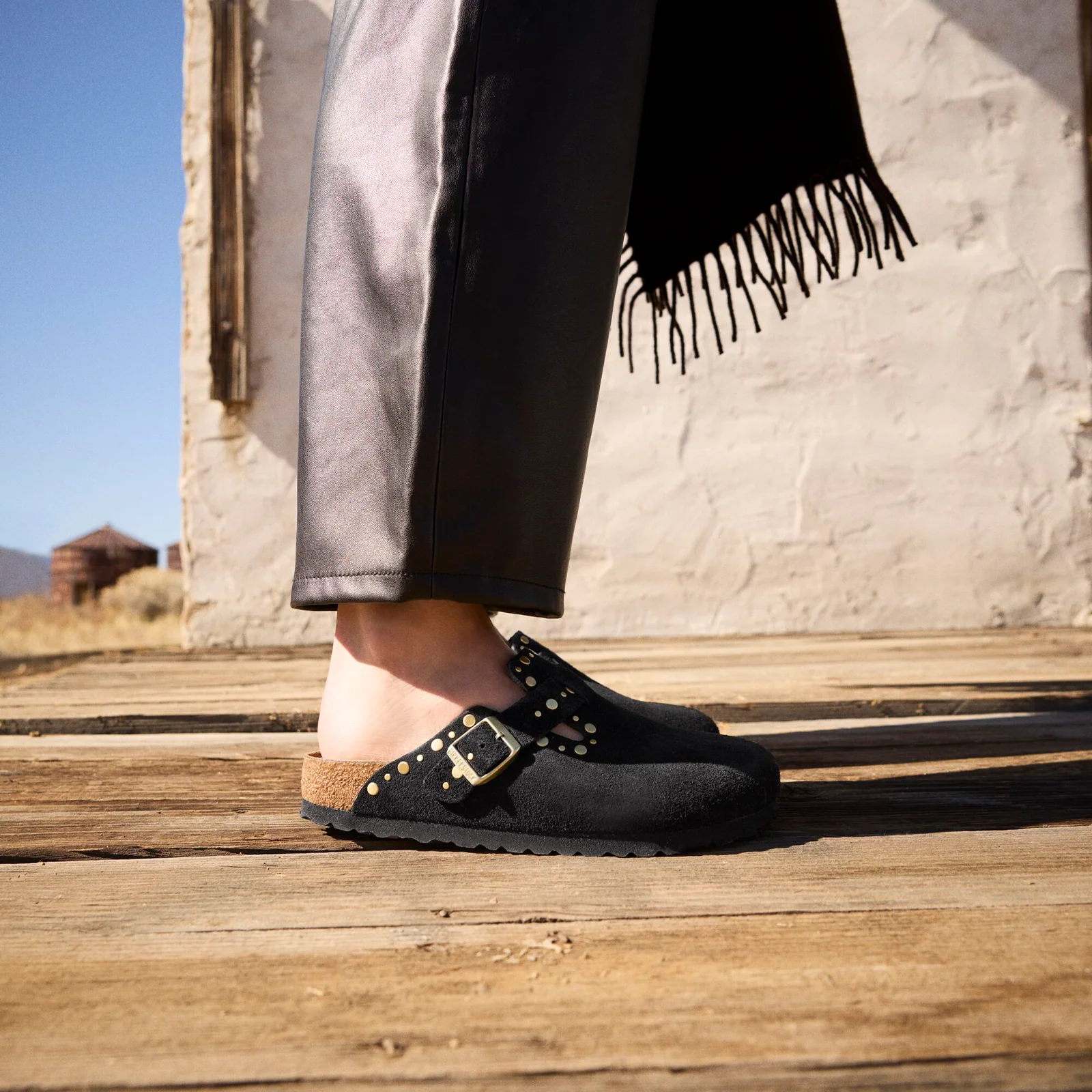 Birkenstock Boston Rivet Clog (Women) - Black Suede - Image 9