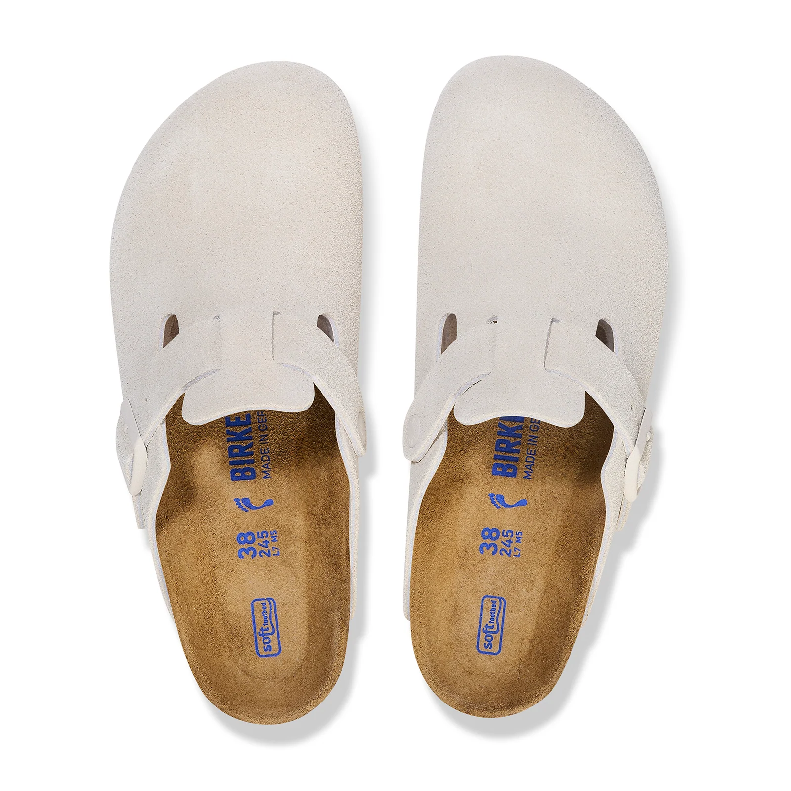 Birkenstock Boston Soft Footbed Narrow Clog (Women) - Antique White Suede - Image 2