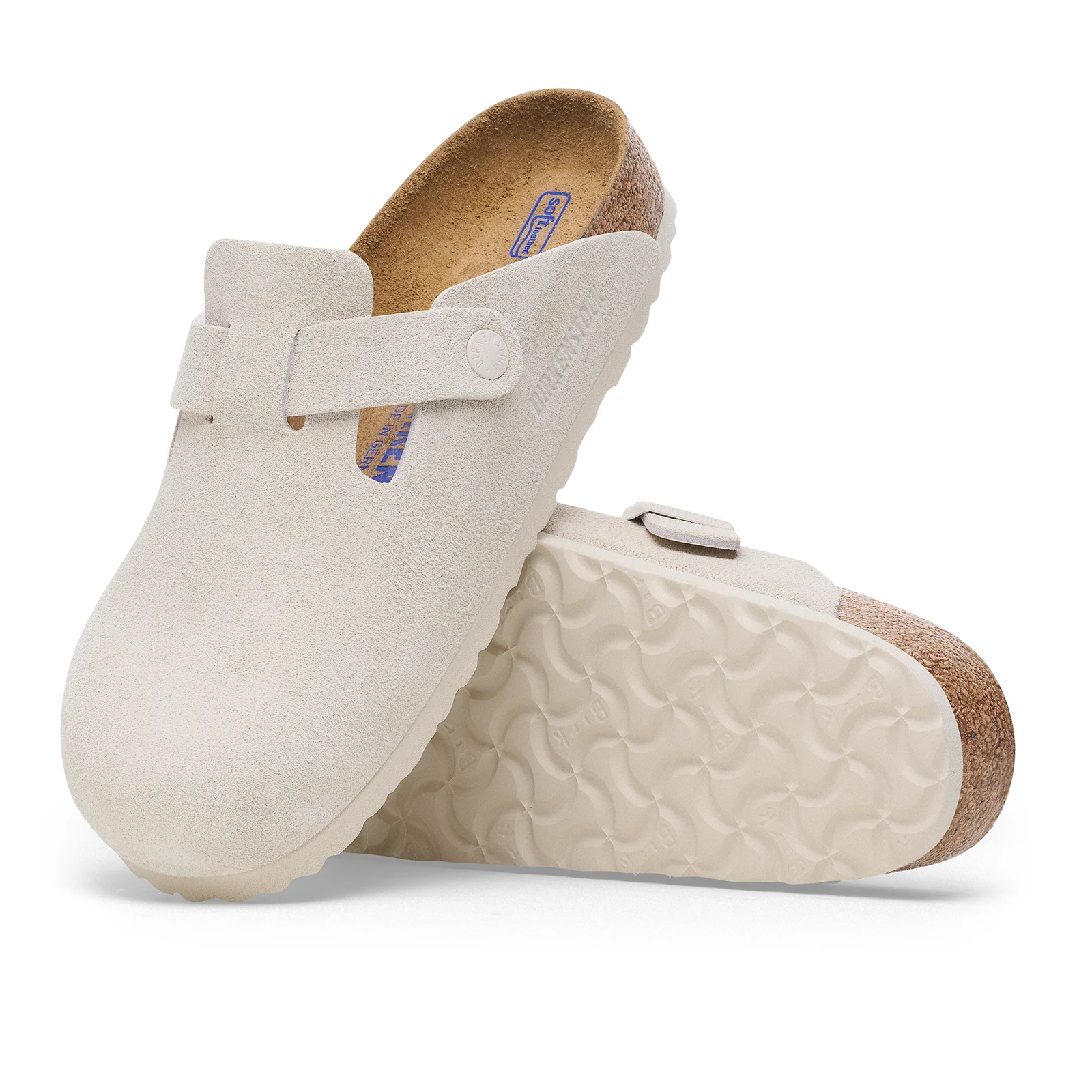 Birkenstock Boston Soft Footbed Narrow Clog (Women) - Antique White Suede - Image 3