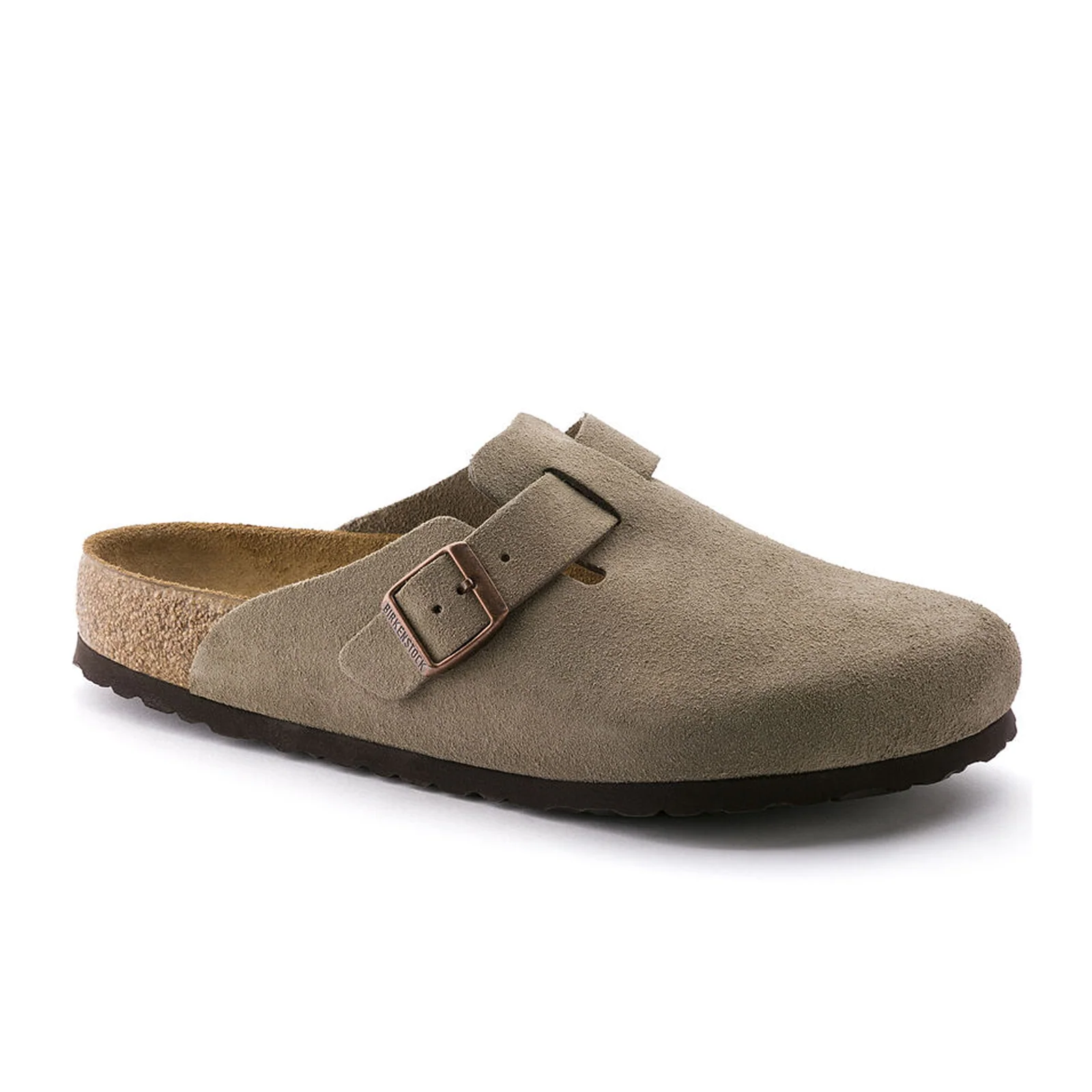 Birkenstock Boston Soft Footbed Narrow Clog (Unisex) - Taupe Suede