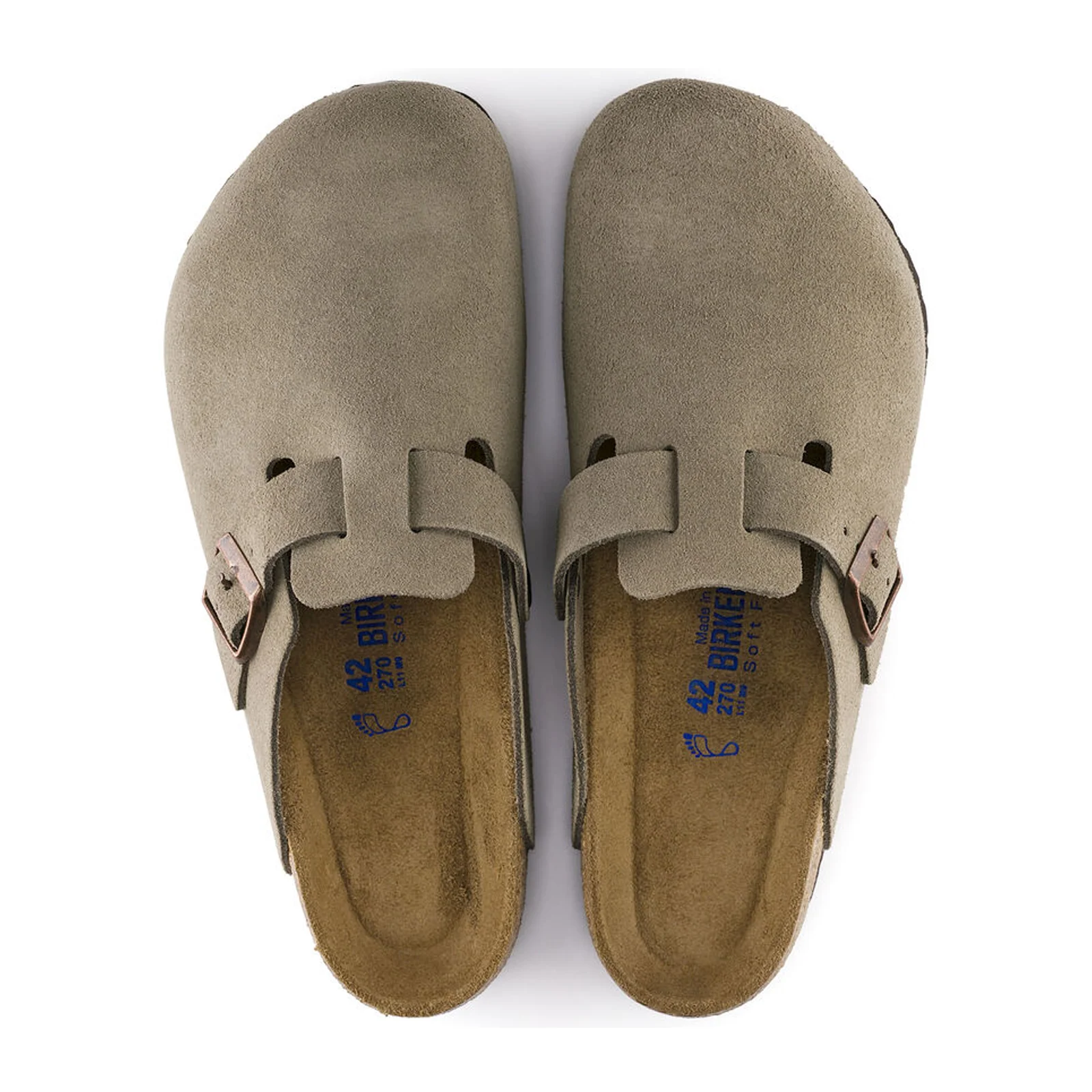 Birkenstock Boston Soft Footbed Narrow Clog (Unisex) - Taupe Suede - Image 2